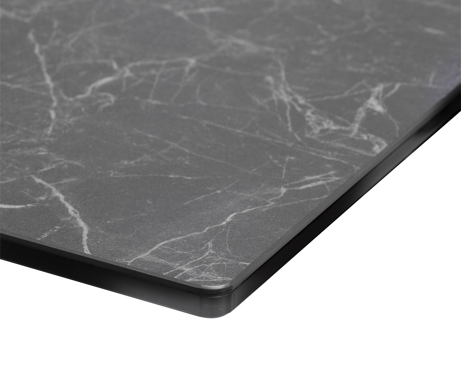 Stół do jadalni Edge 180-220x100 cm ceramika Laminam® Nero Greco antracyt rama W czarna rozkładany 4