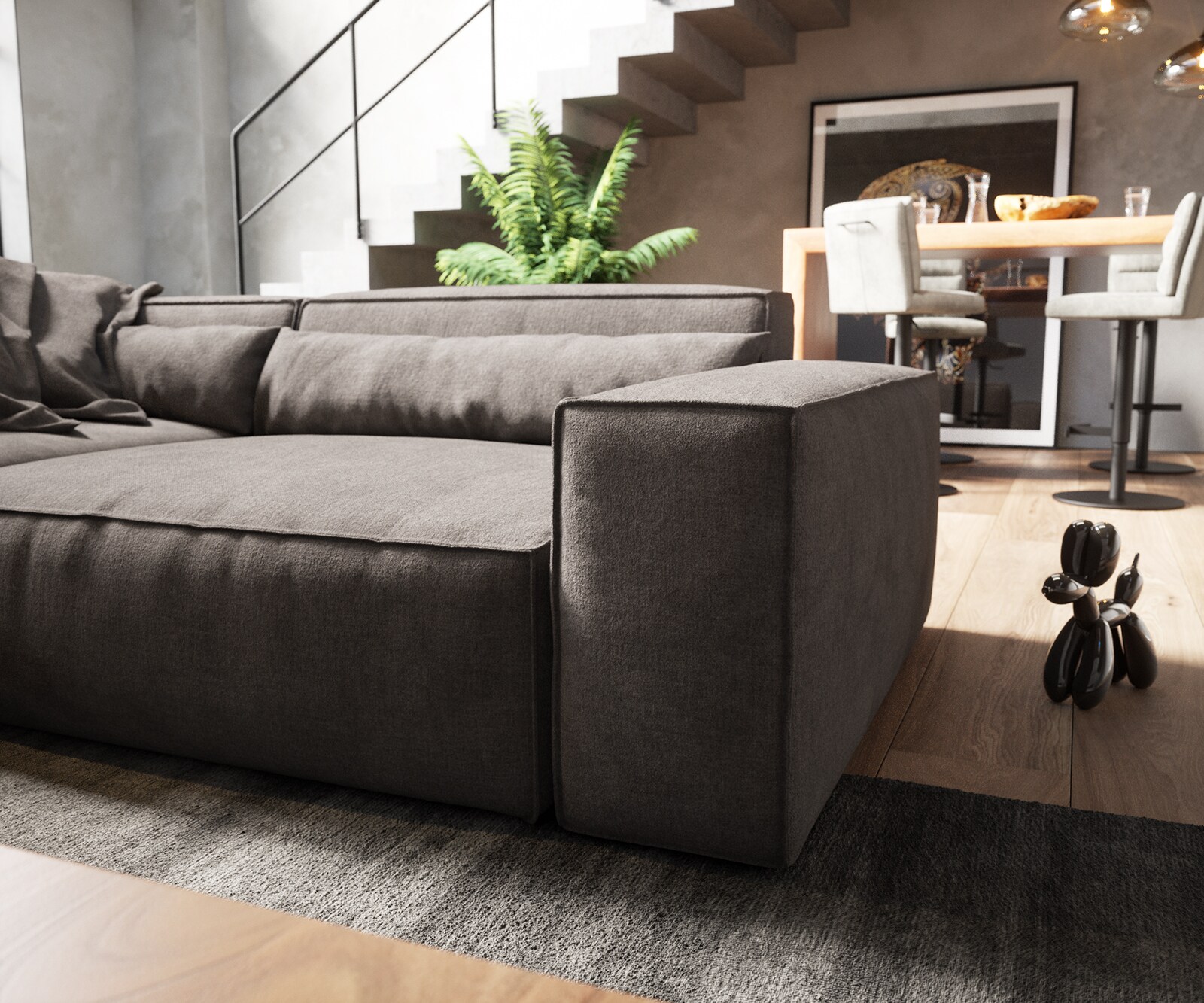 Zestaw wypoczynkowy Sirpio XL 360x260cm mikrofibra brąz khaki szezlong z możliwością zmiennego ustawienia 5