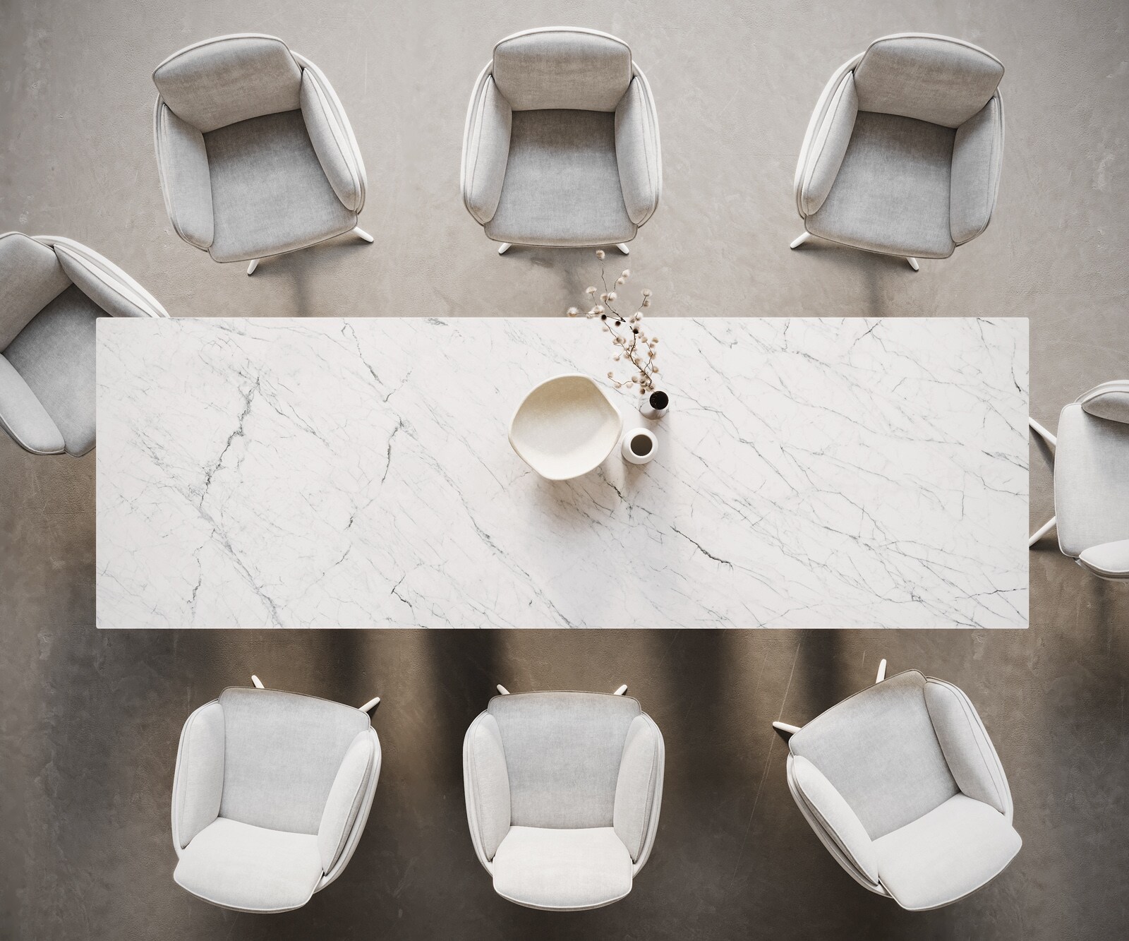 Stół do jadalni Edge 300x100cm ceramika Laminam® Statuarietto biały rama Pilier metal biały 6