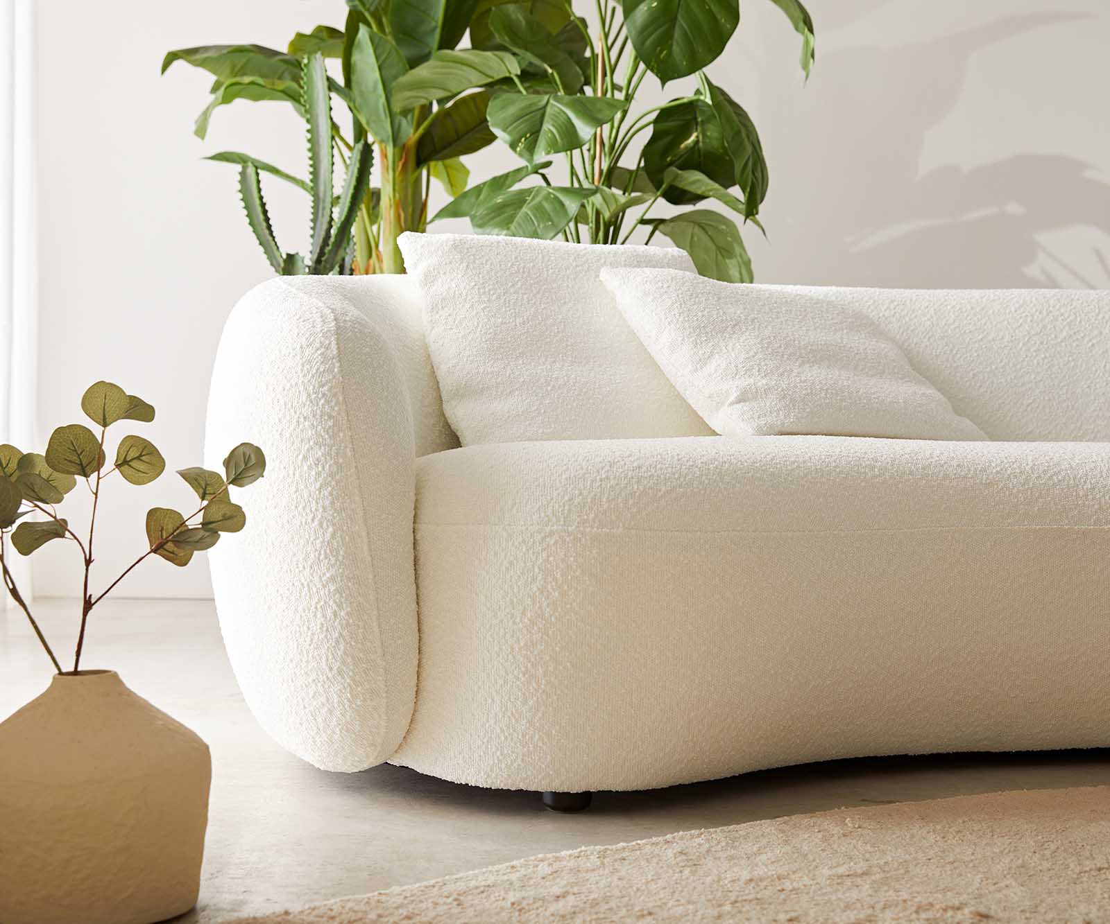 Sofa 3-osobowa Larna 260x120 cm bouclé kremowo-biały 4