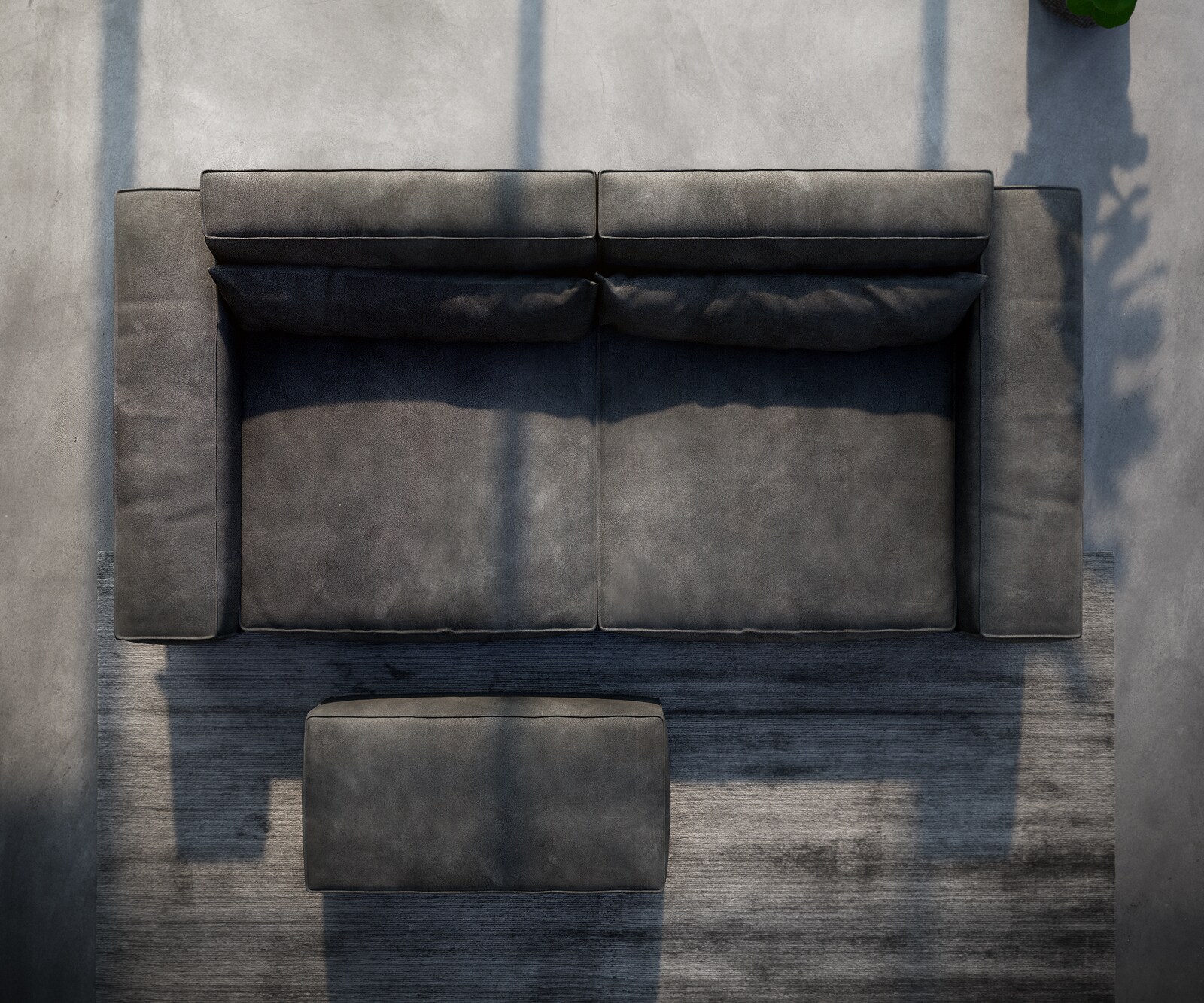 Sofa Sirpio XL 270x130cm skóra ekologiczna antracyt vintage z pufem 3