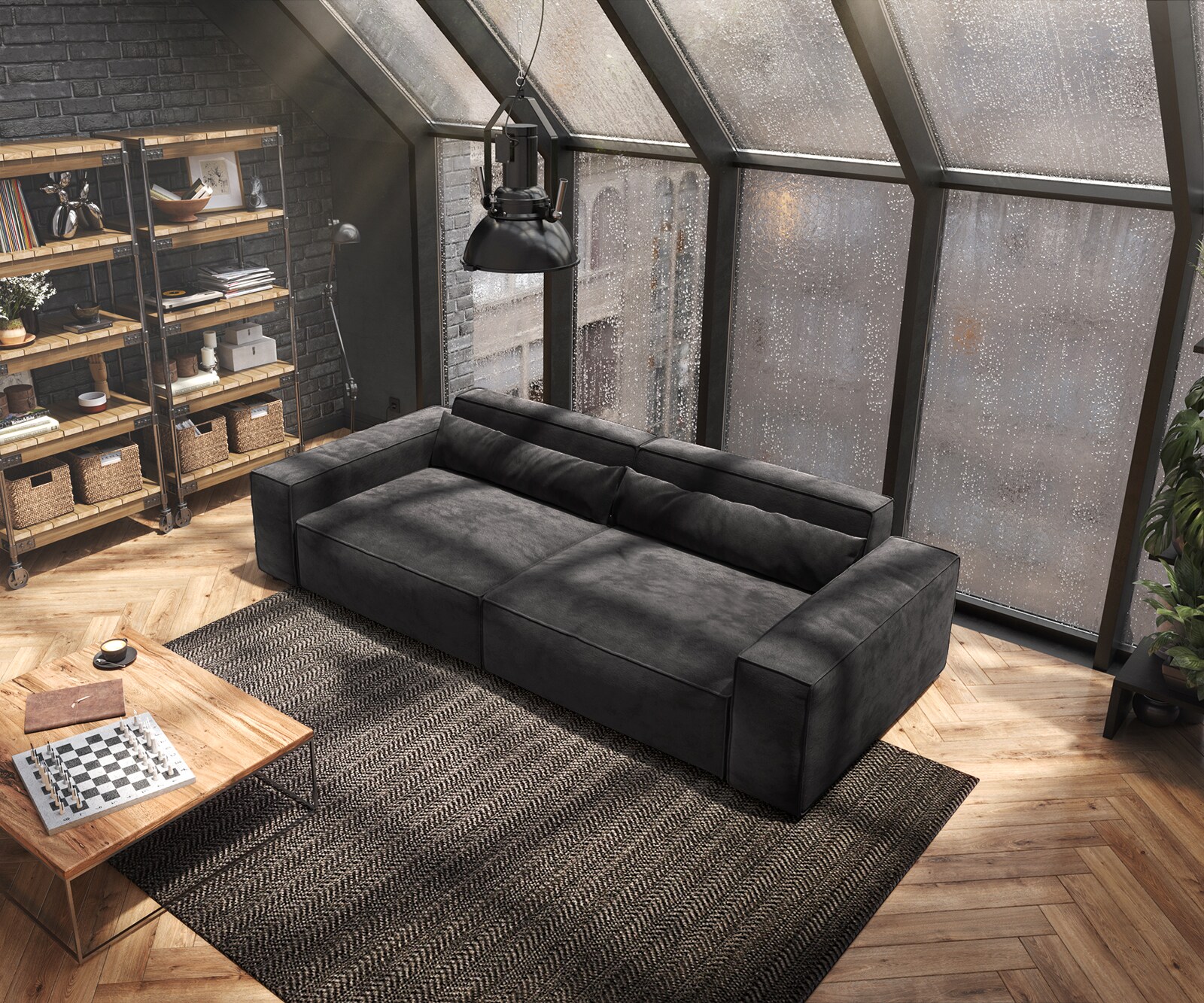 Sofa Sirpio XL 270x130cm mikrofibra czarna 3