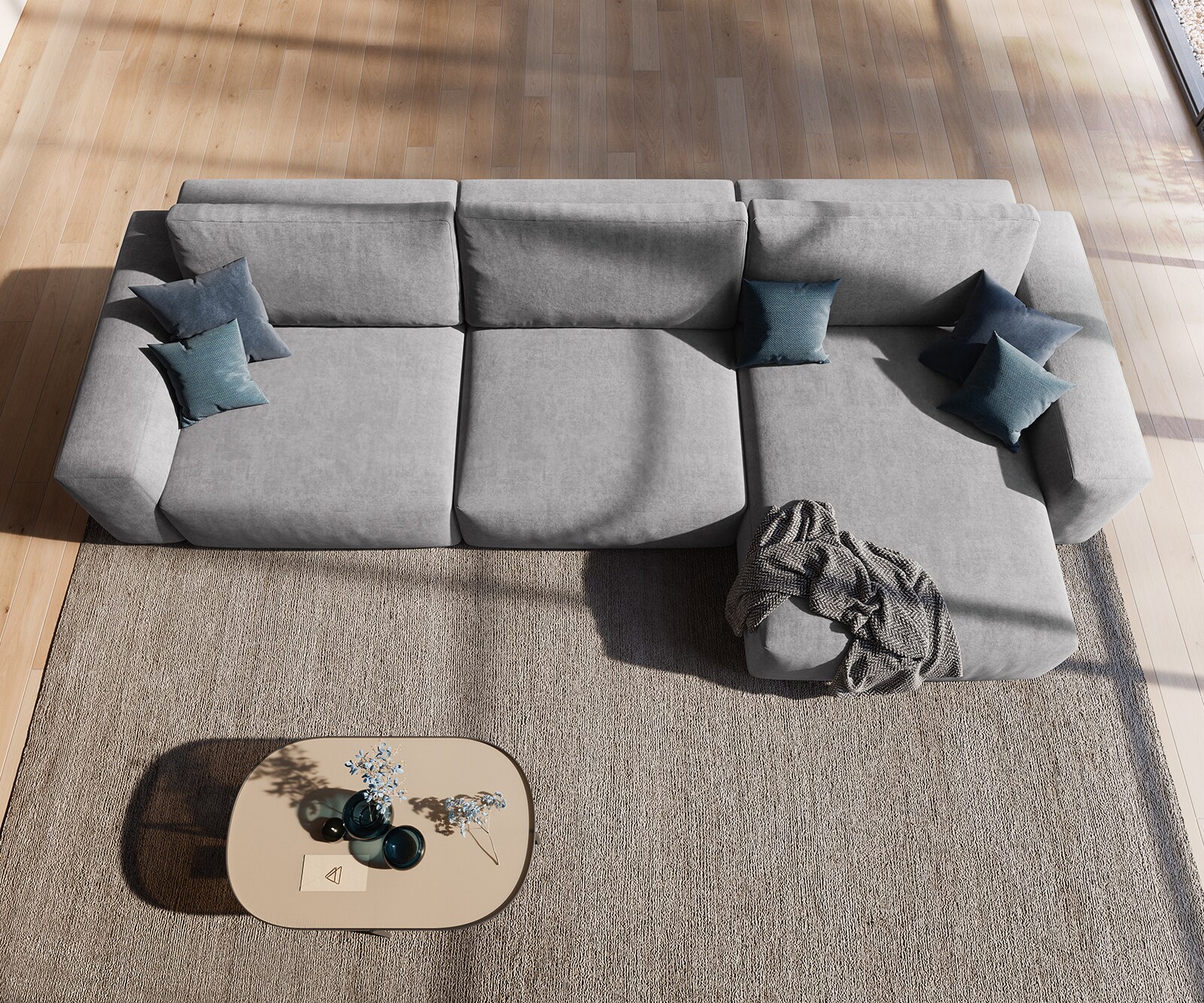 Sofa narożna Lanzo XL 380x180cm mikrofibra szara szezlong z możliwością zmiennego ustawienia 4