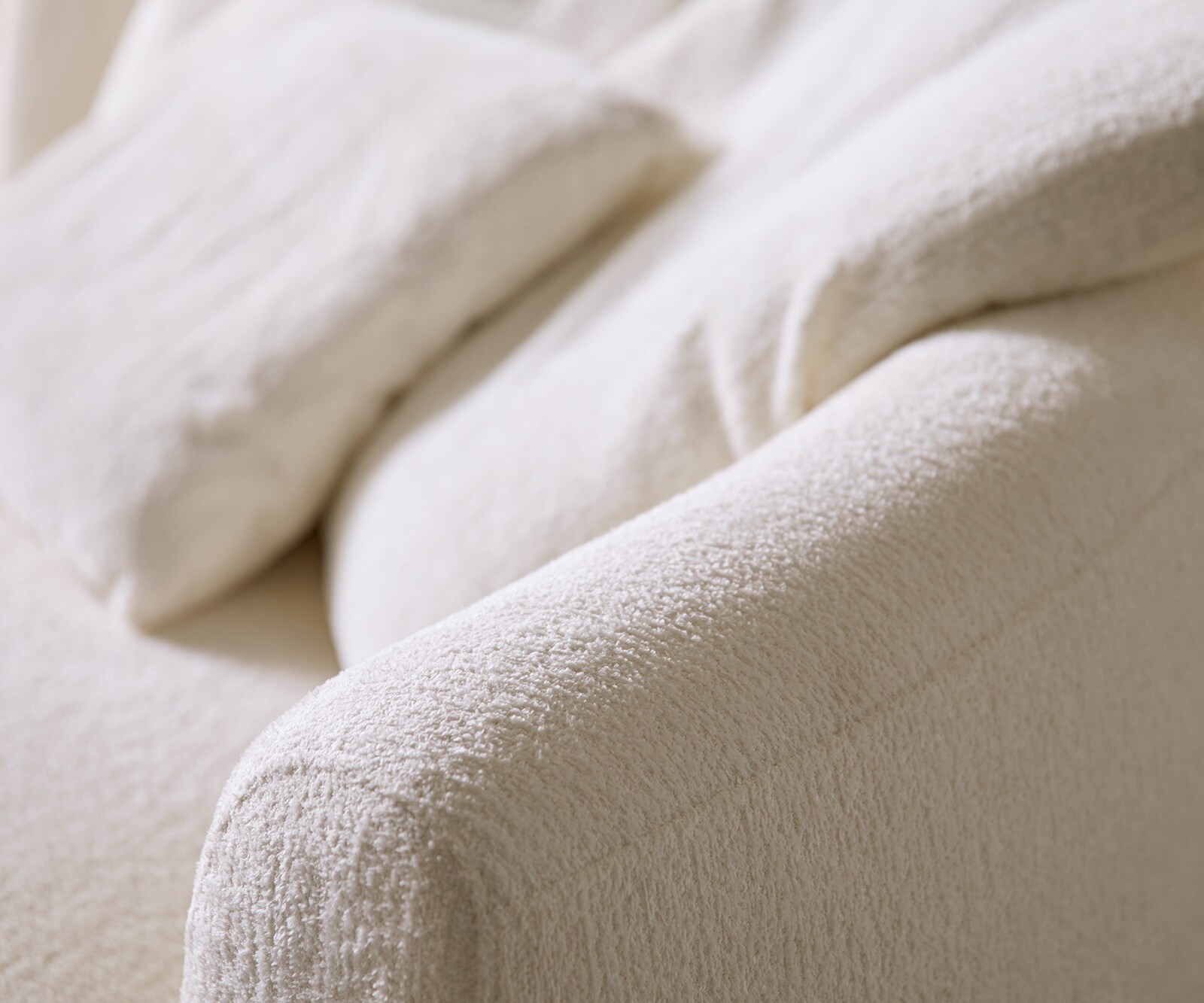 Duża Sofa Edina 330x170 cm miękka tkanina bouclé beżowa 8