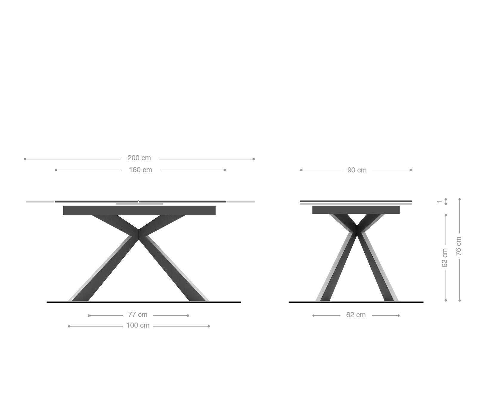 Stół do jadalni Daven 160/200x90 cm ceramika brązowa stal nierdzewna rozkładany 8