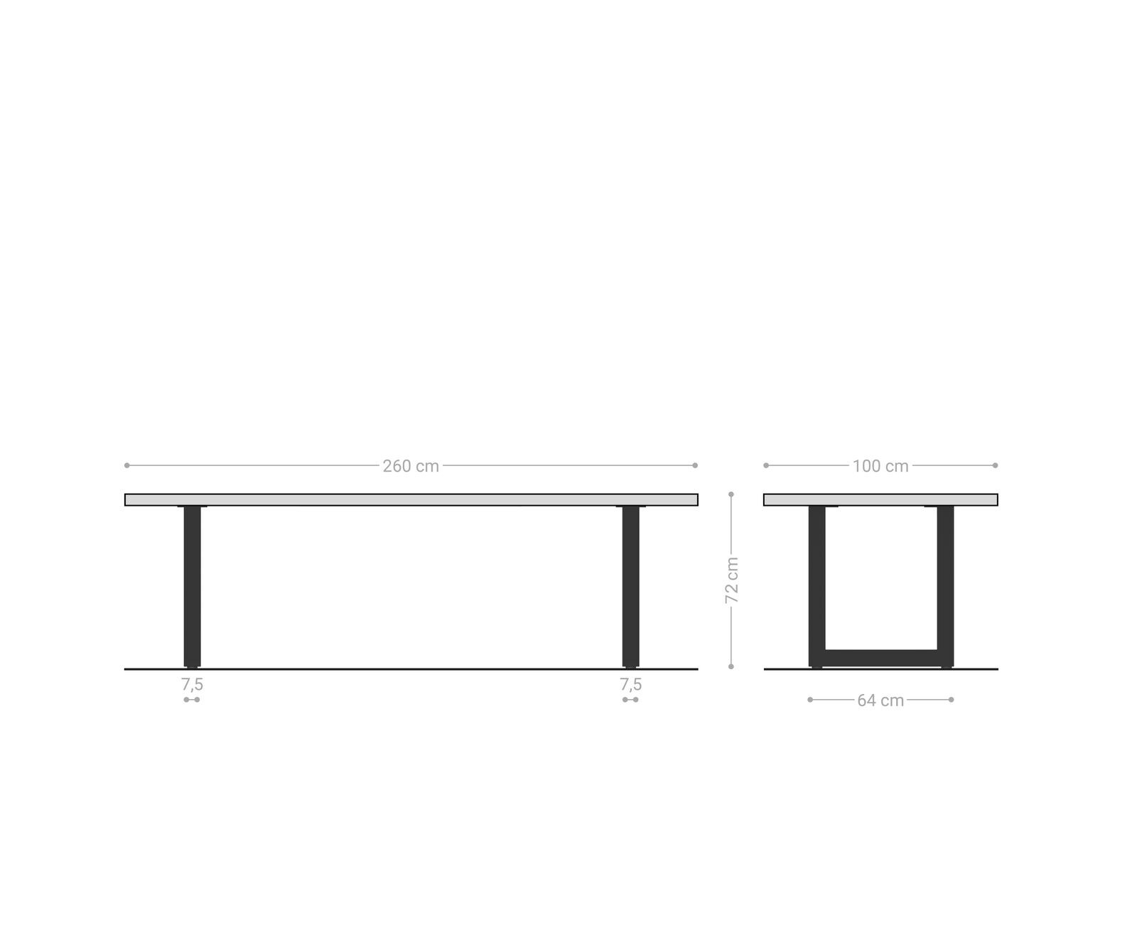 Stół do jadalni Edge 260x100x2,5-3 dąb naturalny rama szeroka stal nierdzewna live-edge 9