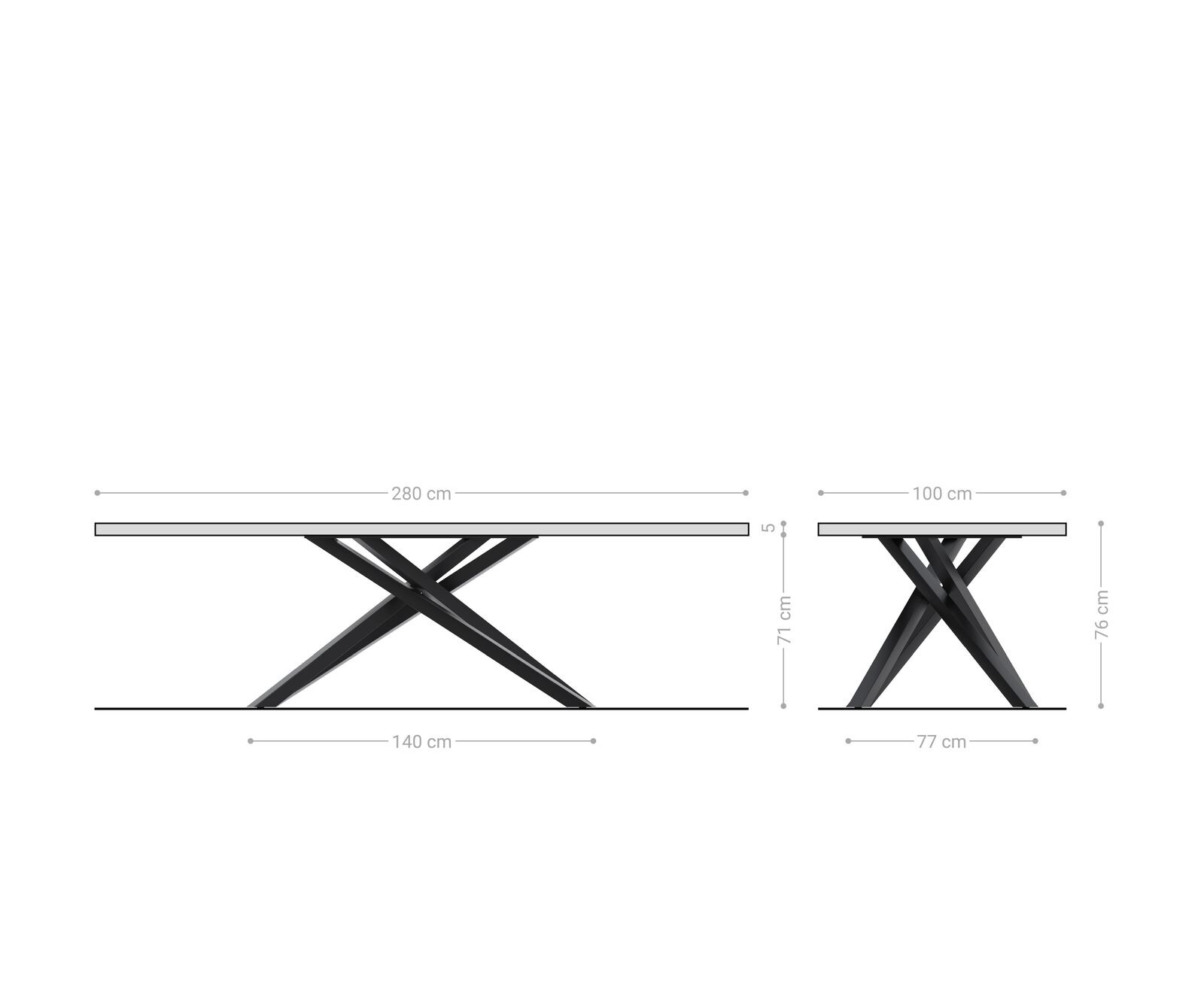 Stół do jadalni Edge 280x100 cm XL akacja naturalna live-edge 8
