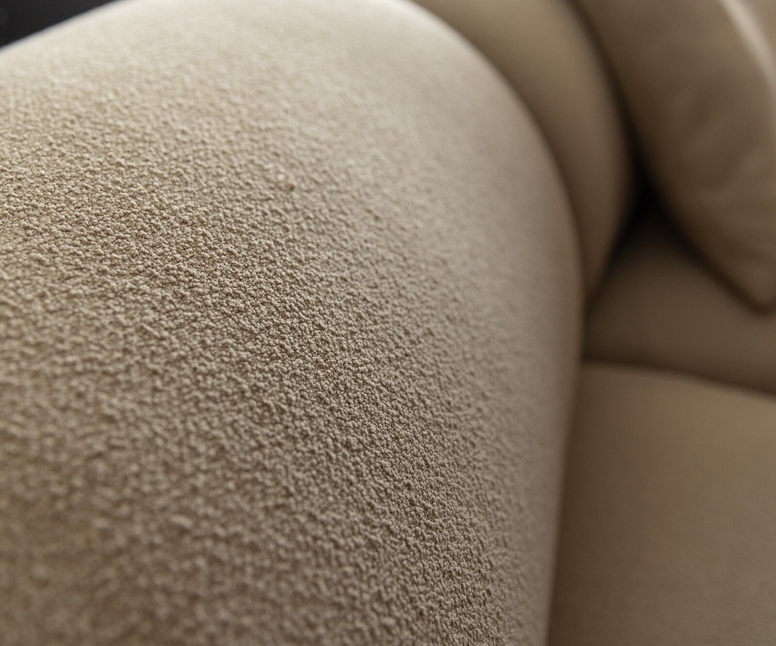 Sofa Lunna 360x175 cm miękka tkanina bouclé szaro-brązowa 2 poduszki 6