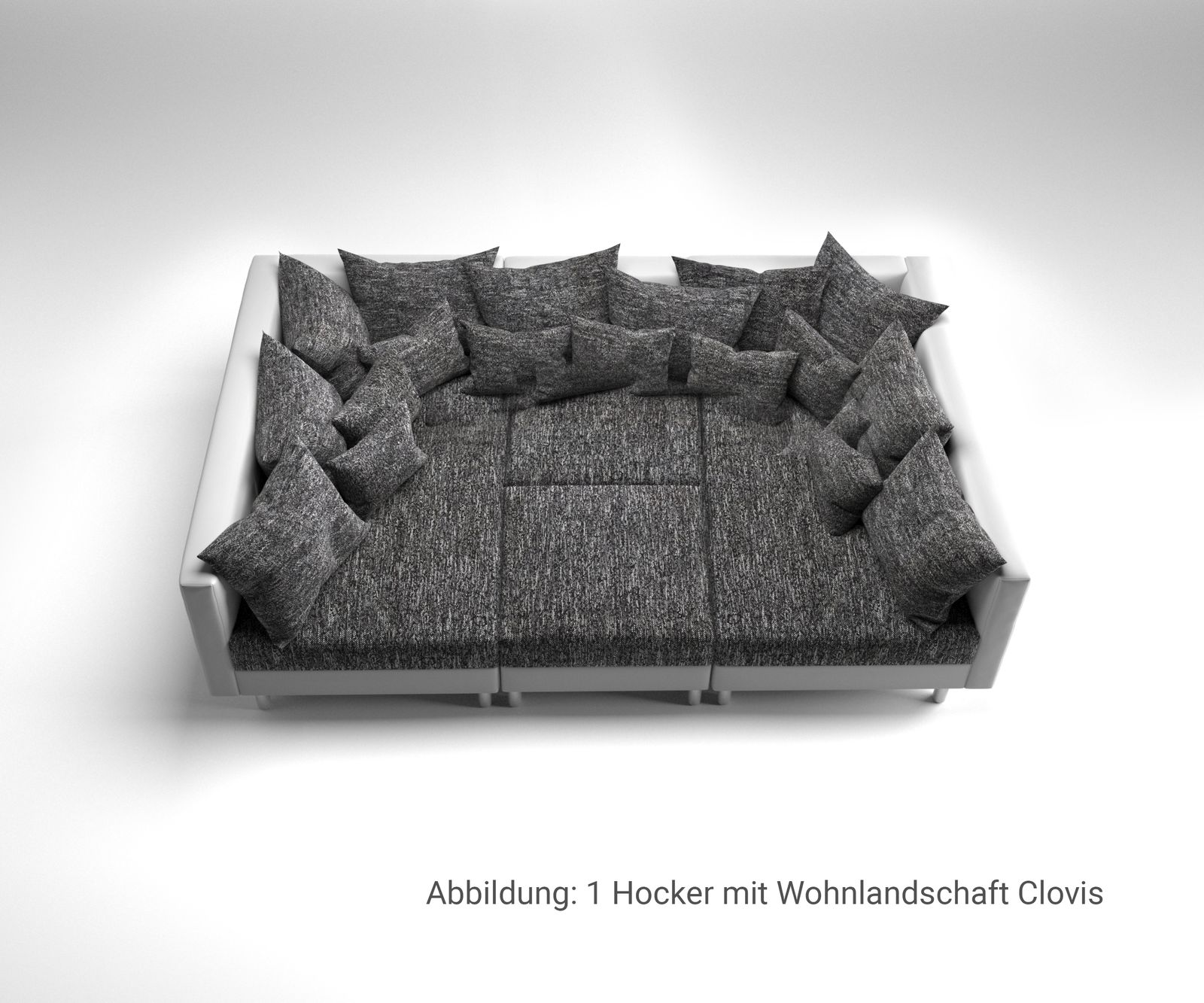 Hoker Clovis 98x83cm tkanina strukturalna biało-czarna 10