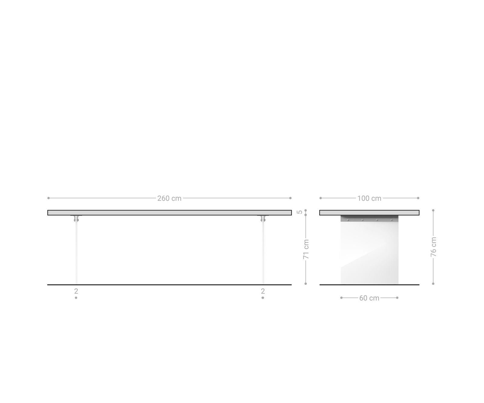 Stół do jadalni Edge 260x100 cm XL akacja platynowa live-edge 7