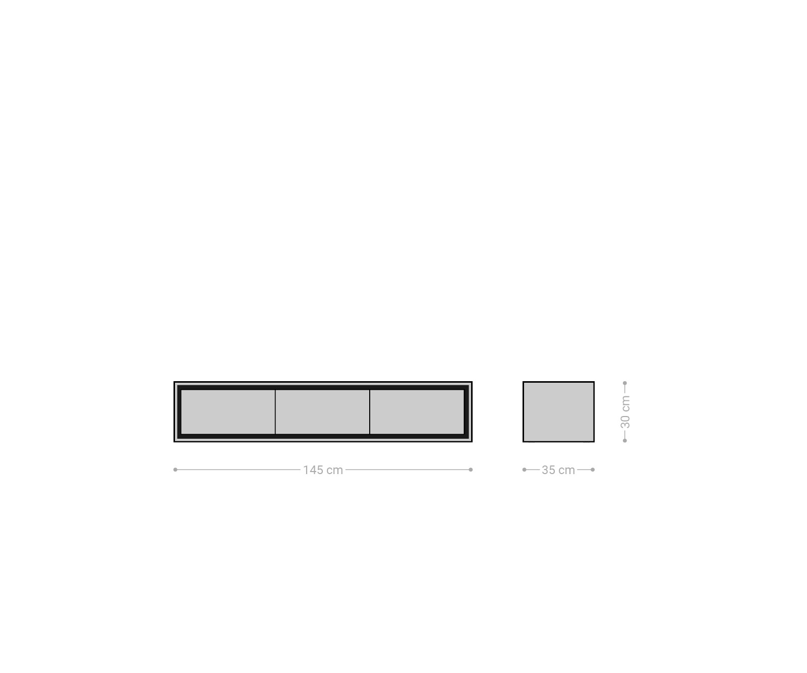 Szafka RTV Stonegrace 145 cm akacja naturalna 3 drzwi fornir kamienny podwieszana 7