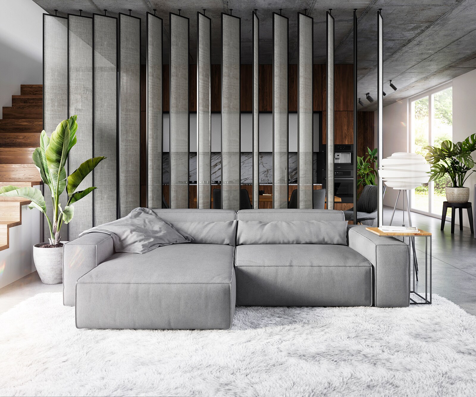 Sofa narożna Sirpio XL 270x170cm mikrofibra czarna szezlong z możliwością zmiennego ustawienia z pufem 5