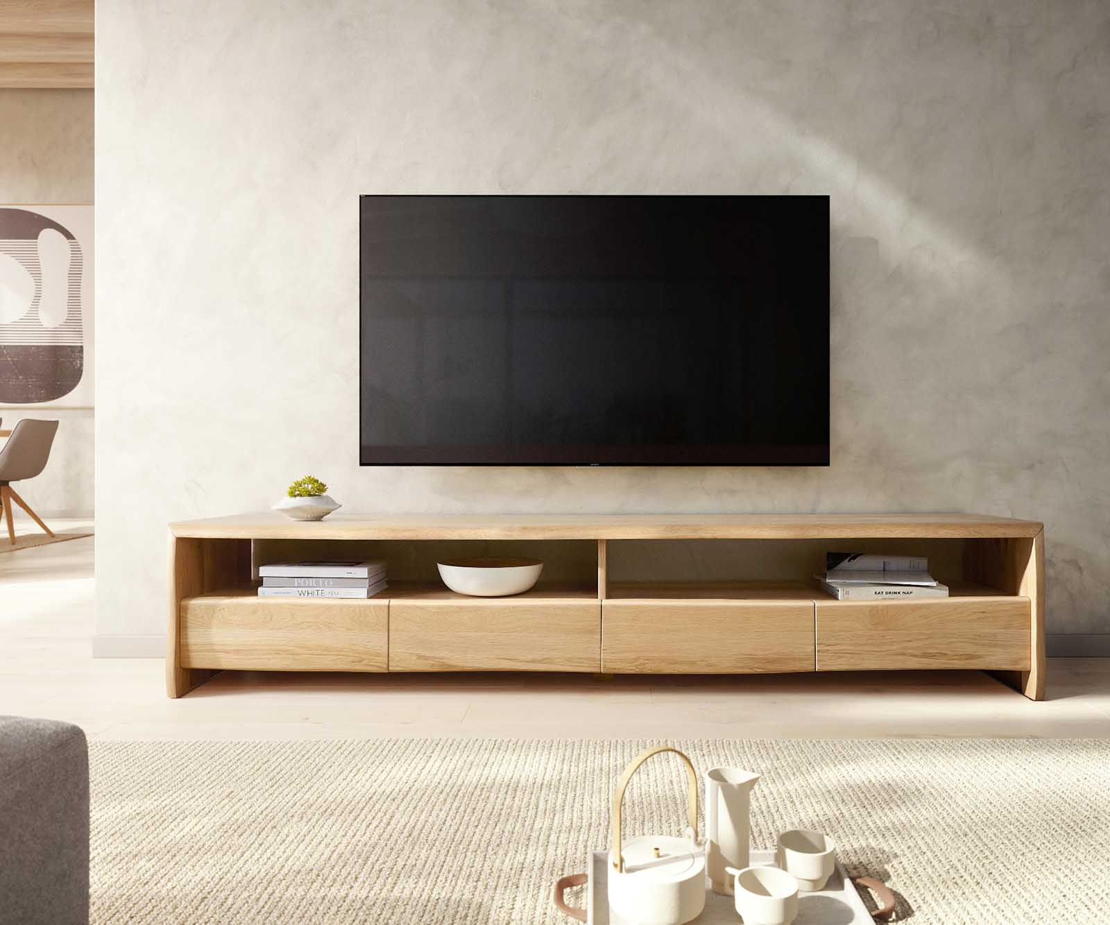 Szafka RTV Live-Edge 230 cm dąb naturalny 4 szuflady live-edge 1