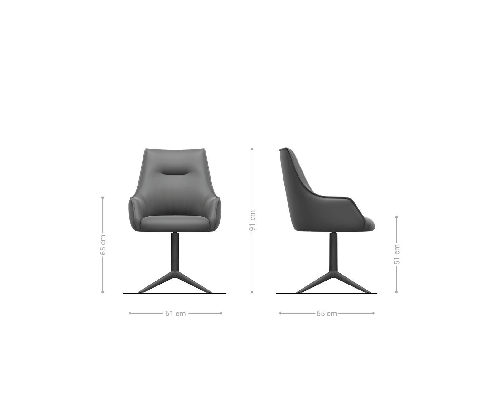 Krzesło Alja-Flex z podłokietnikami podstawa krzyżowa w kolorze tytanu mieszanka materiałów szaro-brązowa obracane o 360° funkcja kołyski sprężyny kieszeniowe 6