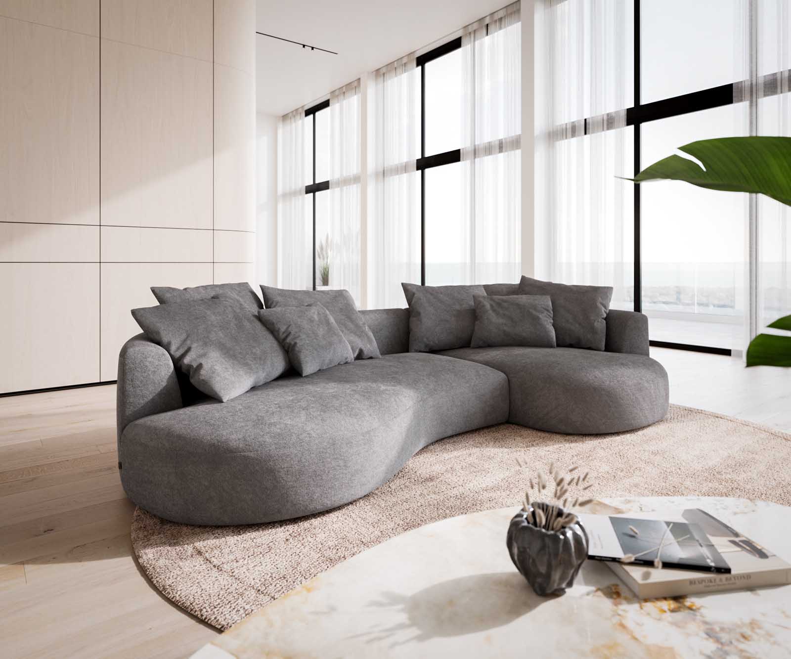Sofa Edina 330x170cm bouclé kremowo-biały 1