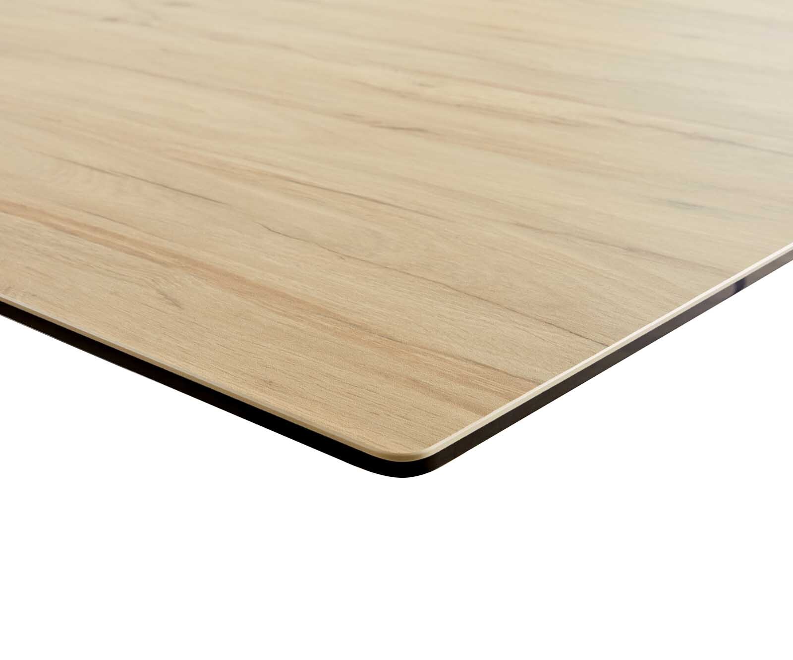 Stół do jadalni Edge 180-220x100 cm ceramika Laminam® Sabbia kolor dębu rama W kolor tytanowy rozkładany 8