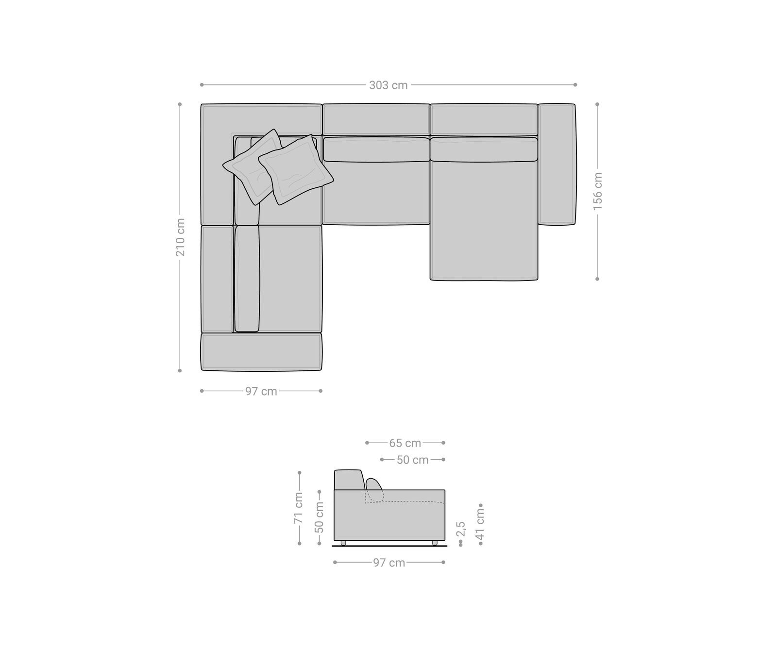 Sofa w kształcie litery U Sirpio 300x210 cm sztruks beżowy szezlong z możliwością obustronnego montażu 7