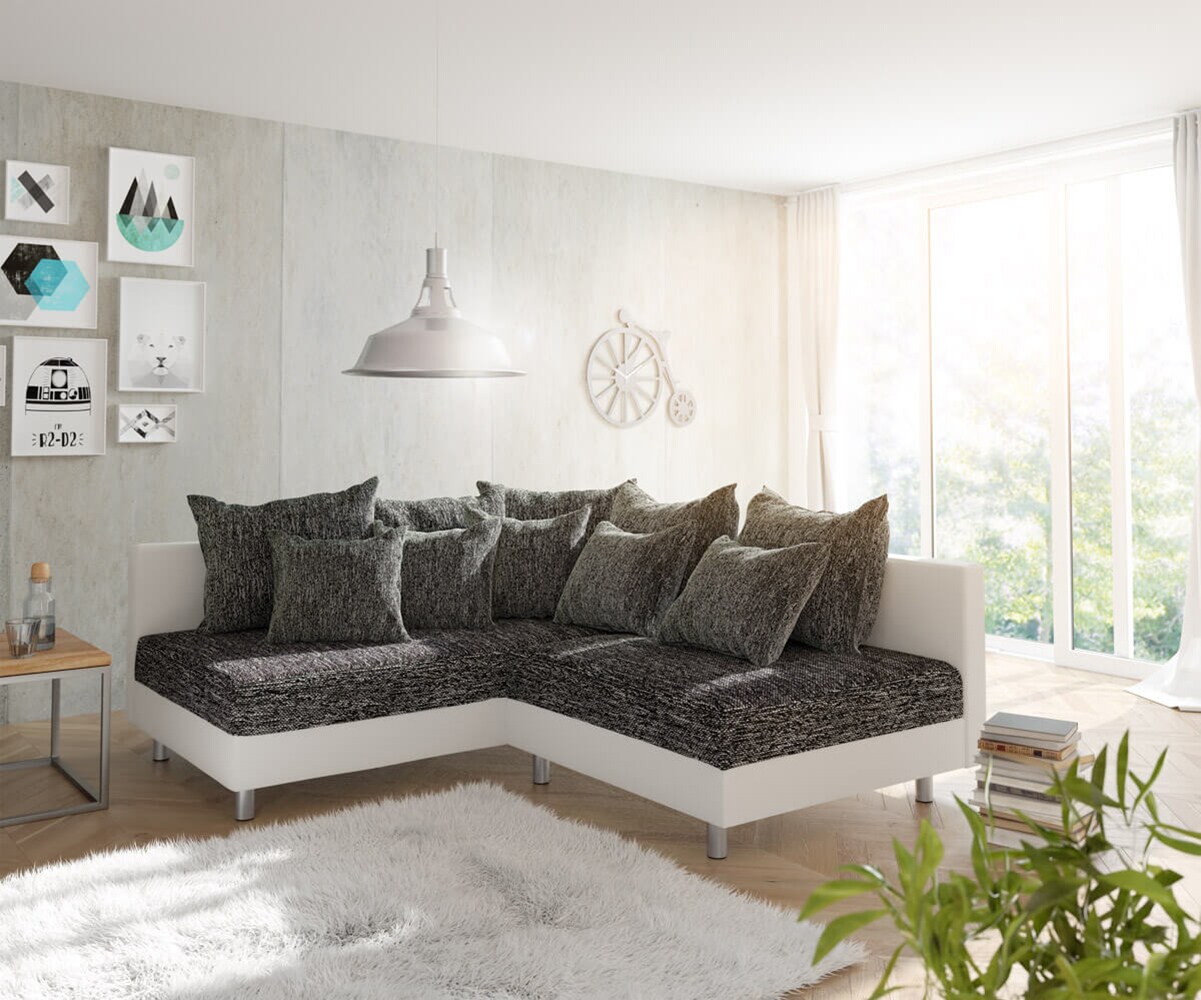 Sofa narożna Clovis biało-czarna szezlong lewy sofa modułowa 1