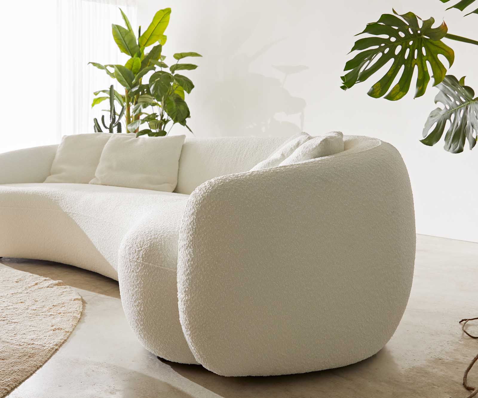 Sofa 3-osobowa Larna 260x120 cm bouclé kremowo-biały 5