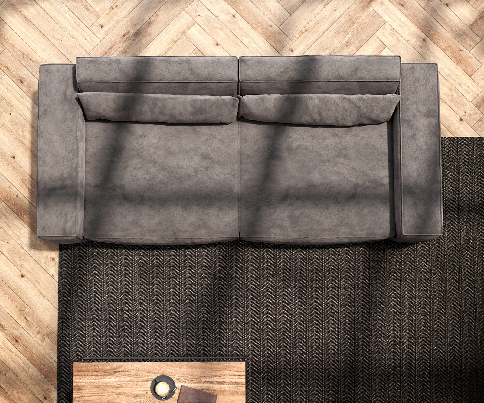 Duża sofa Sirpio 230x95 cm mikrofibra khaki-brąz 5