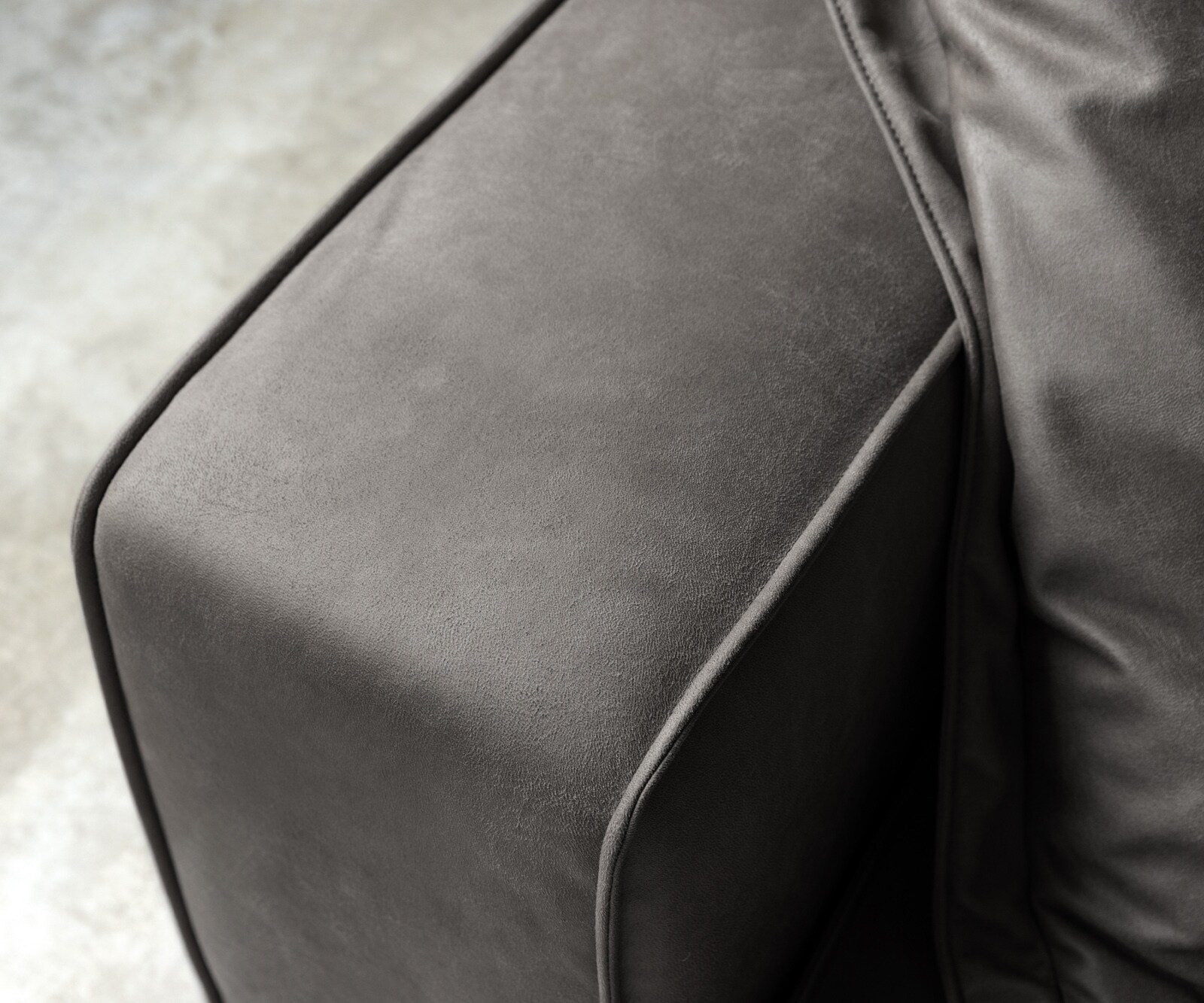 Sofa Snoosh 400x150 cm mikrofibra czarna vintage szezlong prawy 7