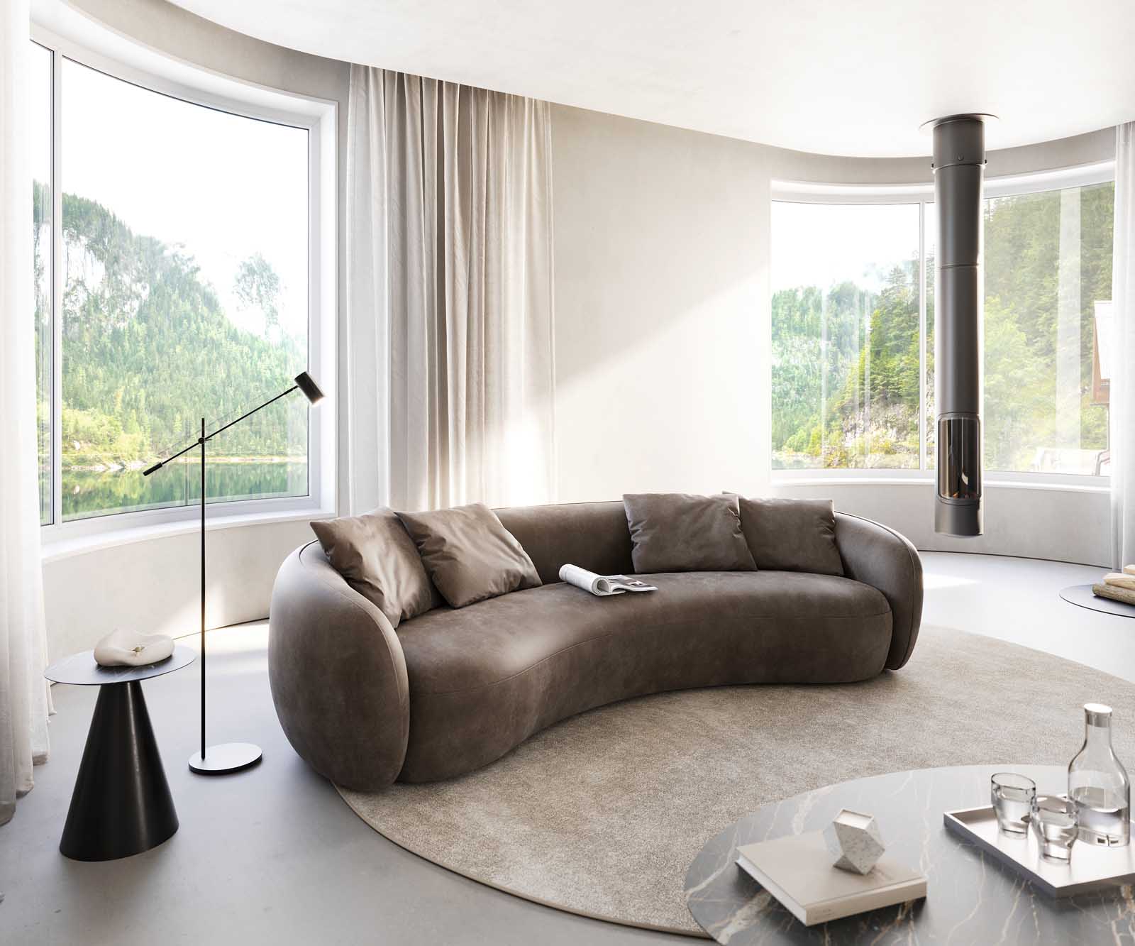 Sofa 3-osobowa Larna 260x120 cm bouclé kremowo-biały 4