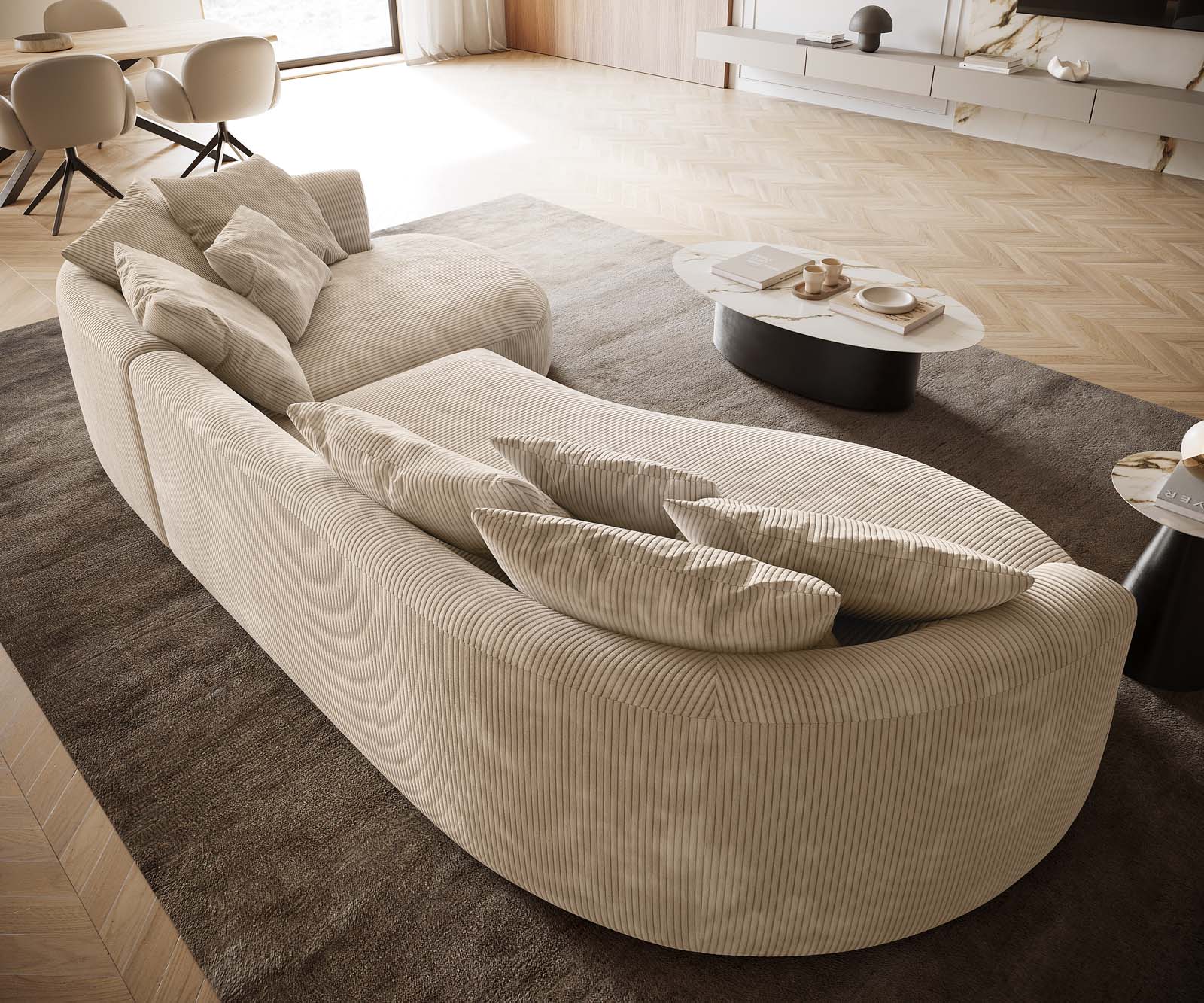 Sofa Edina 330x170cm sztruks beżowy 5