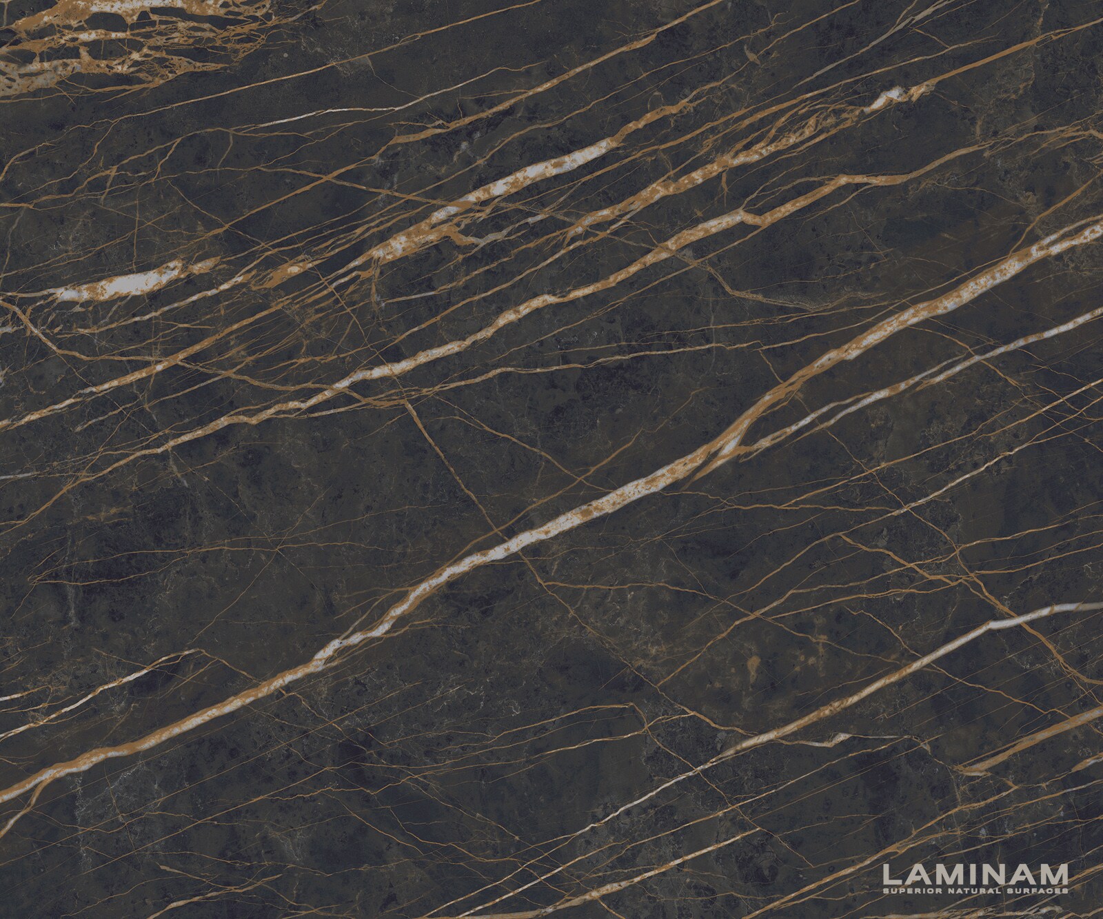 Stół do jadalni Edge 300x100cm ceramika Laminam®Noir Desir brązowy Pilier stal nierdzewna grafitowy 3