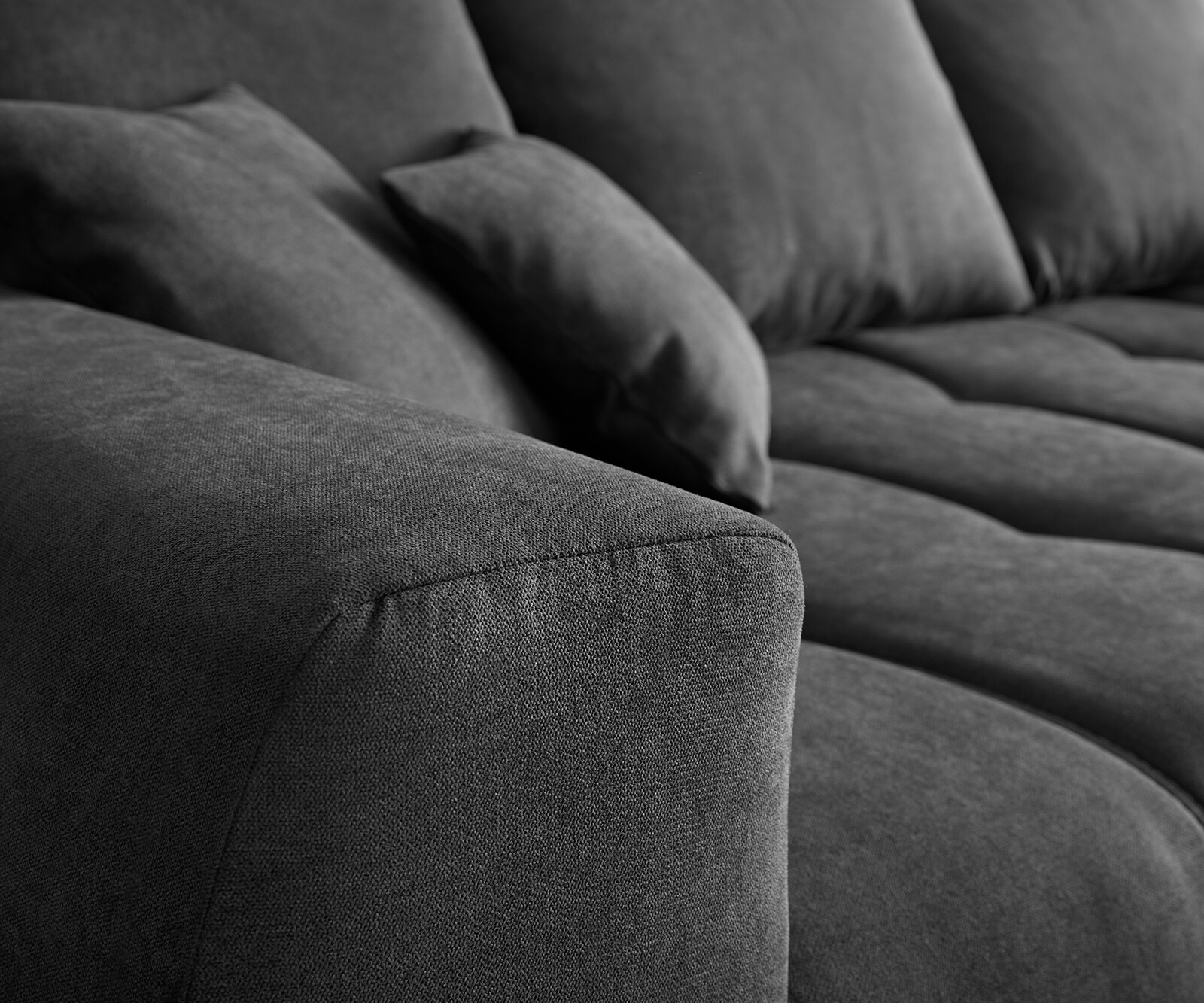 Sofa narożna Josea 300x220 cm mikrofibra czarna szezlong prawy 3