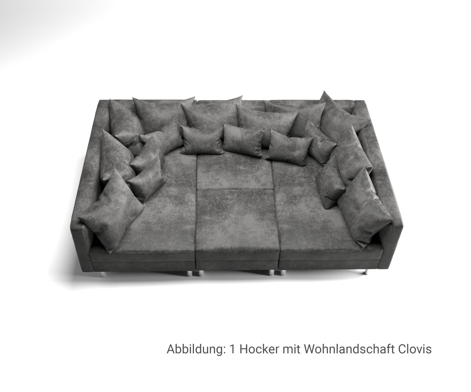 Hoker Clovis mikrowelur antracyt 98x83cm 8