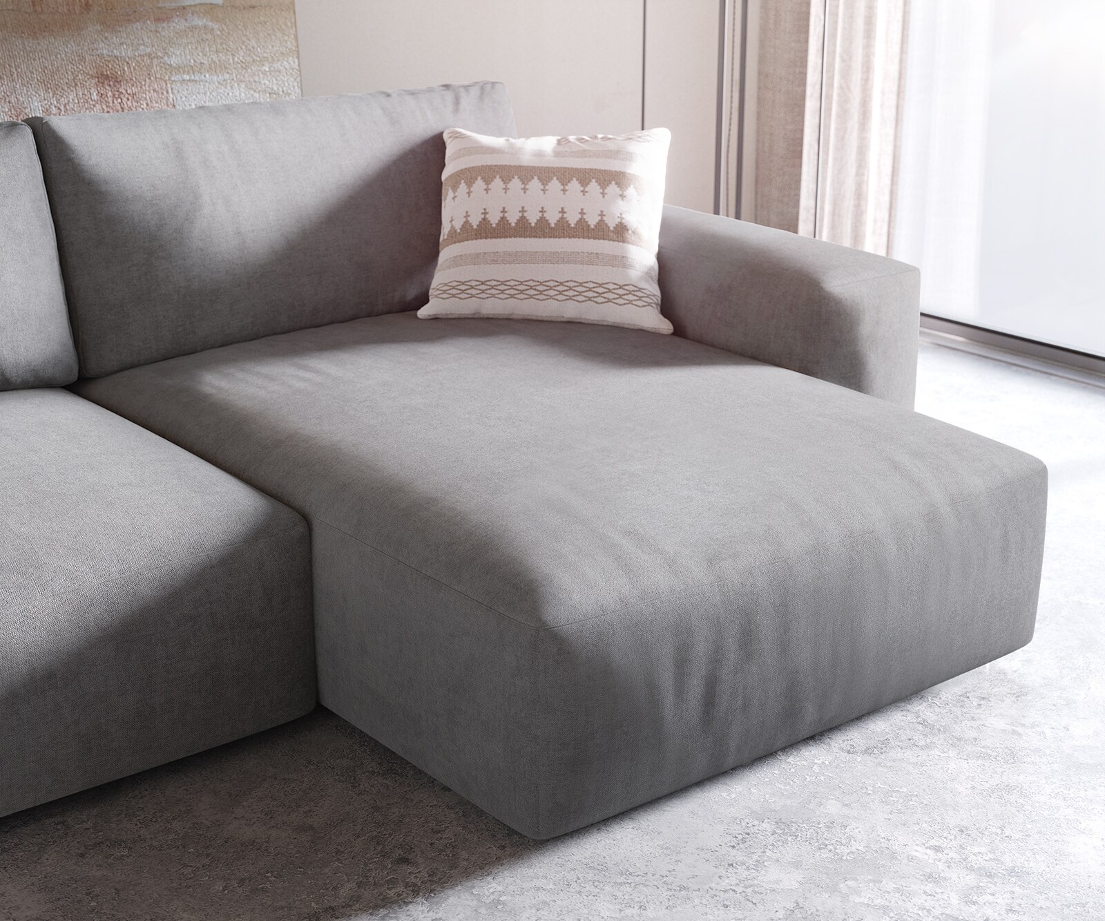 Sofa narożna Lanzo XL 270x180cm mikrofibra szara szezlong z możliwością zmiennego ustawienia 5