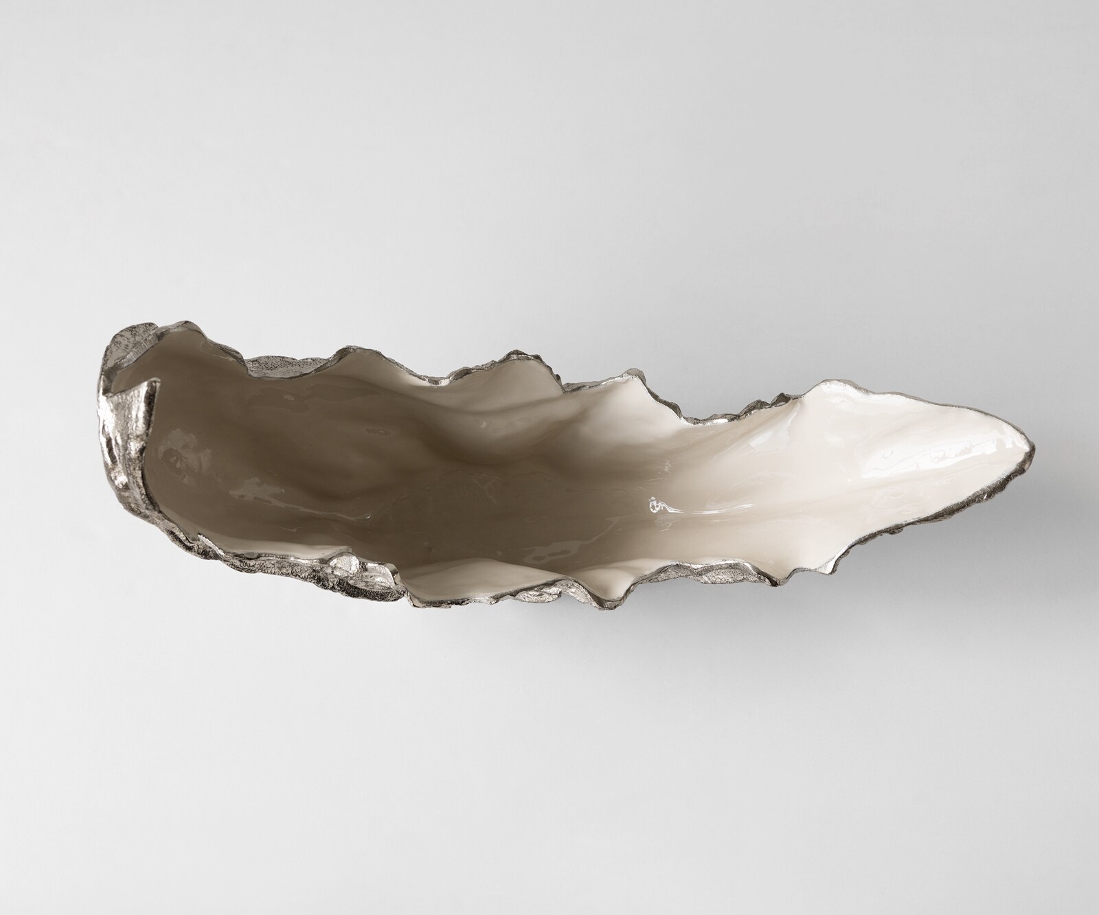 Misa Maris dł. 52 x szer. 15 x wys. 28 cm aluminium Platin Opal ręcznie robiona 4