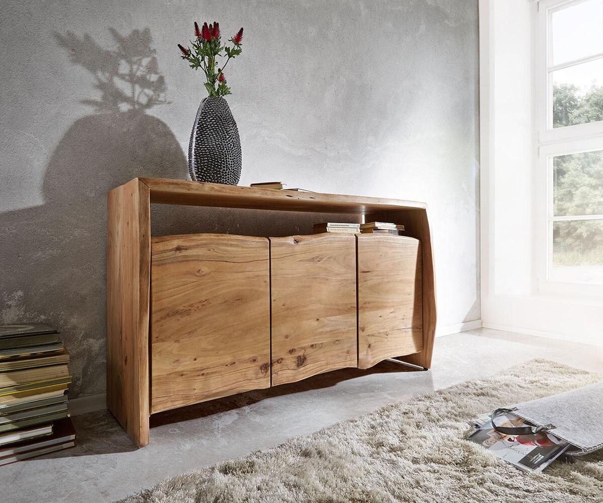 Komoda Live-Edge 145 cm akacja naturalna 3 drzwi