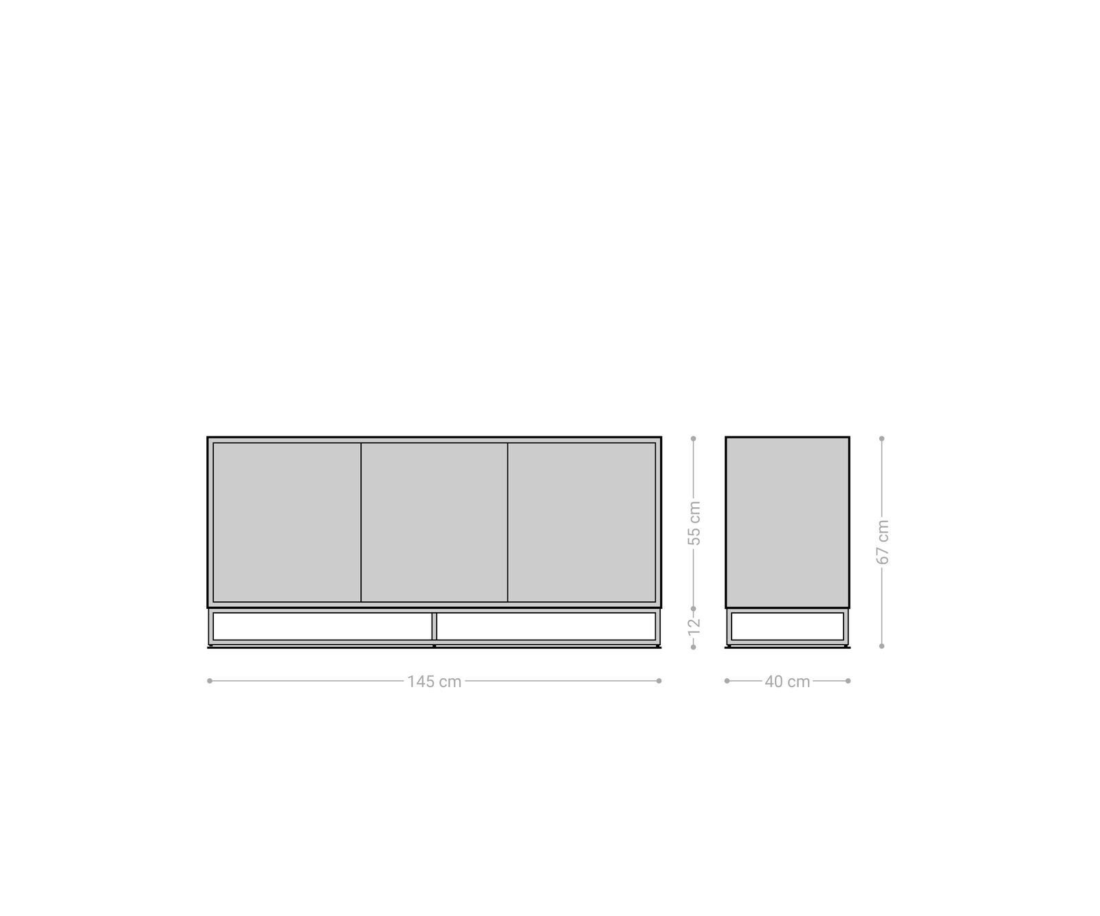 Komoda Famke 145 cm mango drewno tekowe 3 drzwi 8