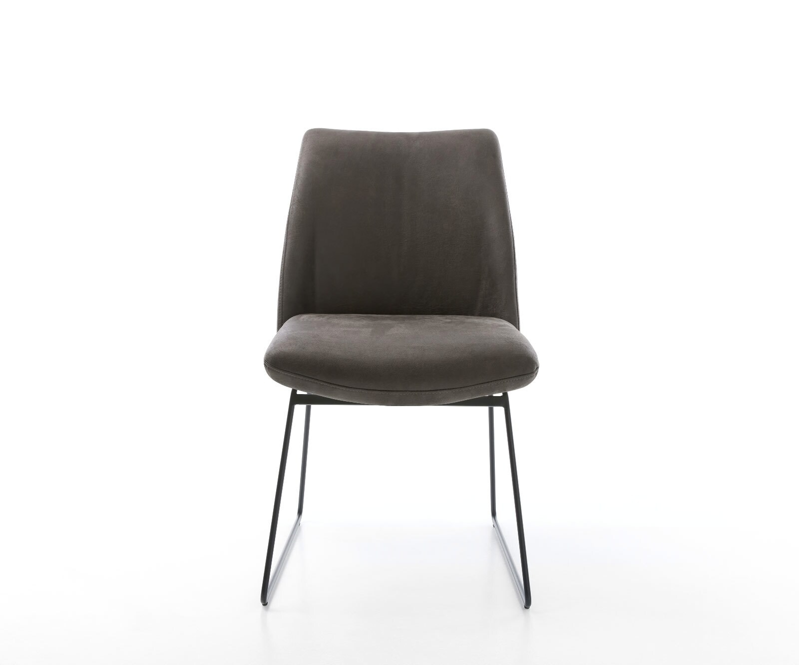 Krzesło do jadalni Elso-Flex mikrofibra antracyt vintage rama trapezowa czarna ze sprężynami kieszeniowymi 2