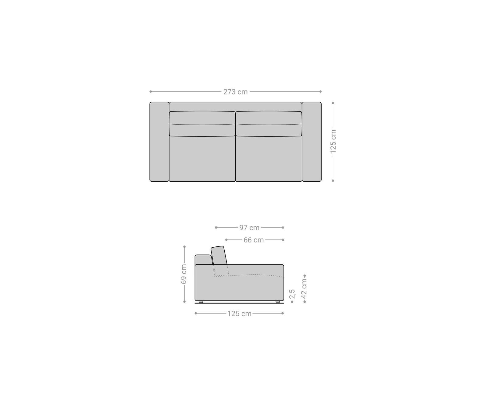 Sofa Lanzo XL 270x130cm sztruks beżowy 6