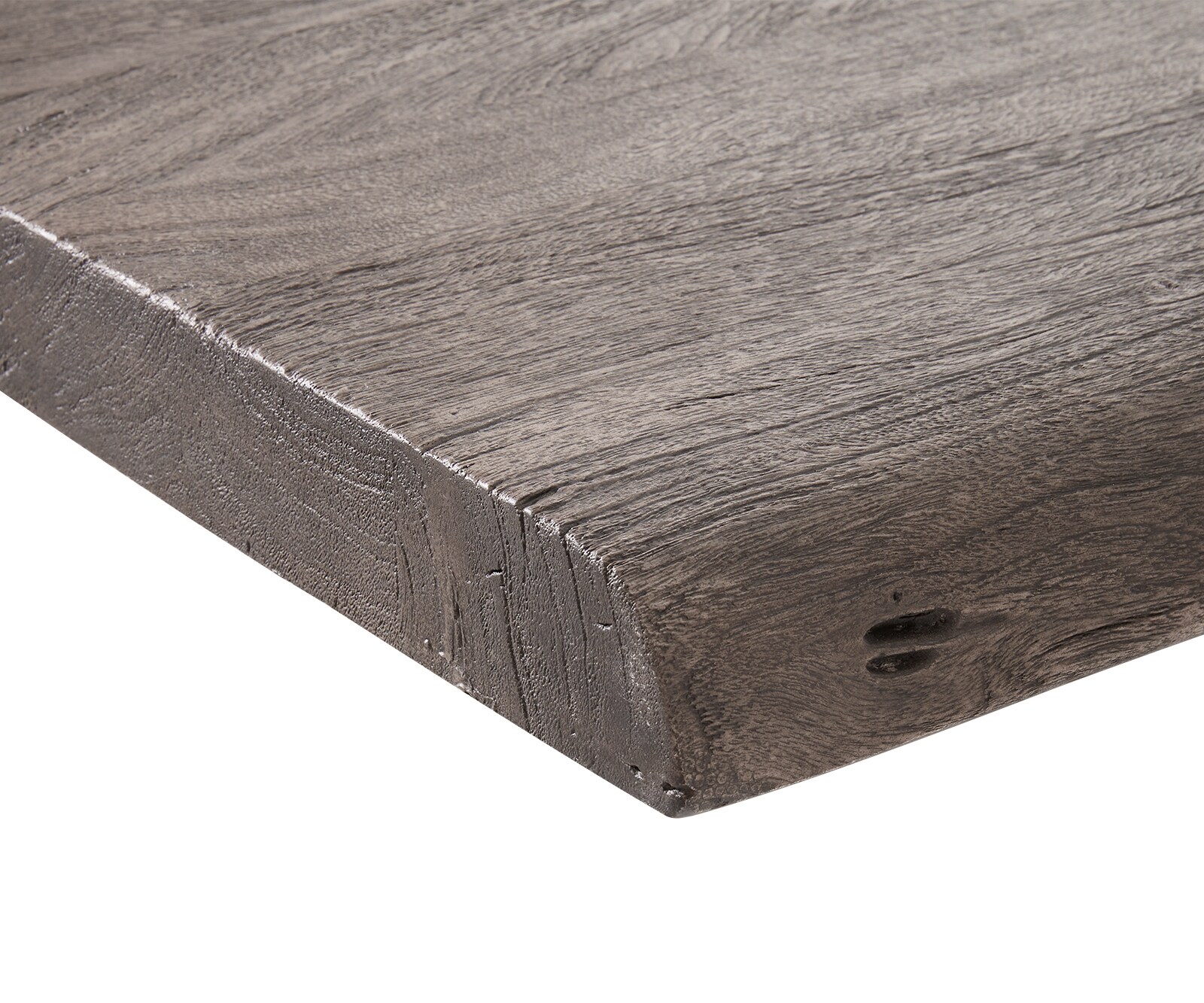 Stół do jadalni Edge 220x100 cm XL akacja platynowa rama Cross czarna live-edge 5