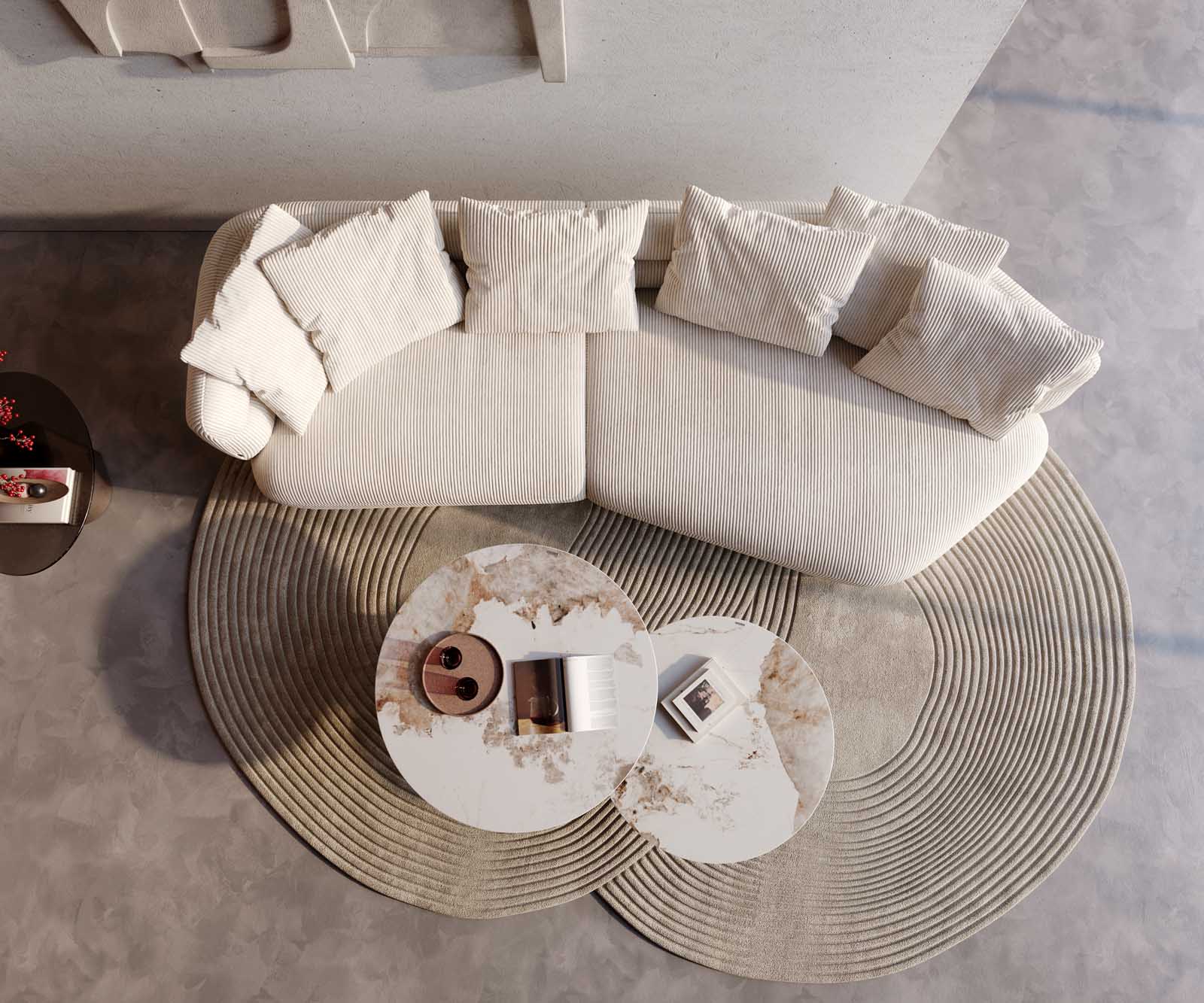 Sofa Roya 320x140cm sztruks beżowy 3