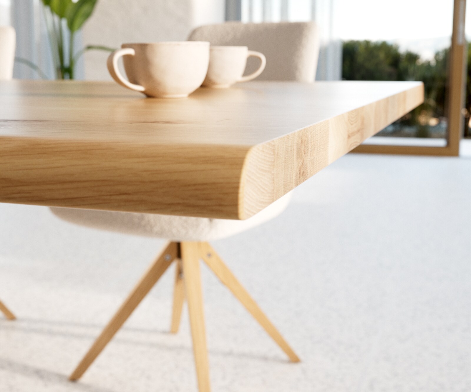 Stół do jadalni Edge 200x100x2,5-3 cm dąb naturalny stal nierdzewna rama pochylona live-edge 4