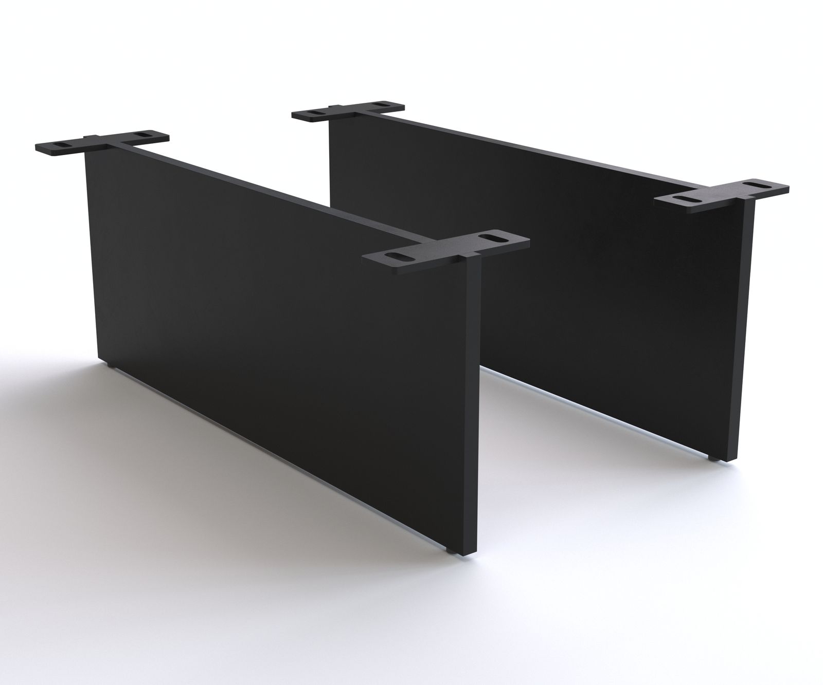 Nóżki wąskie 20 cm metal czarny do mebli o głębokości 60 cm (zestaw 2 szt.)