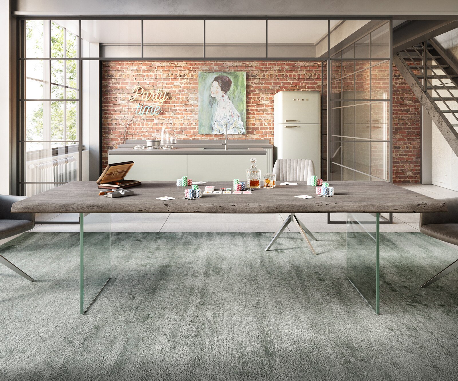 Stół do jadalni Edge 260x100 cm XL akacja platynowa live-edge 6