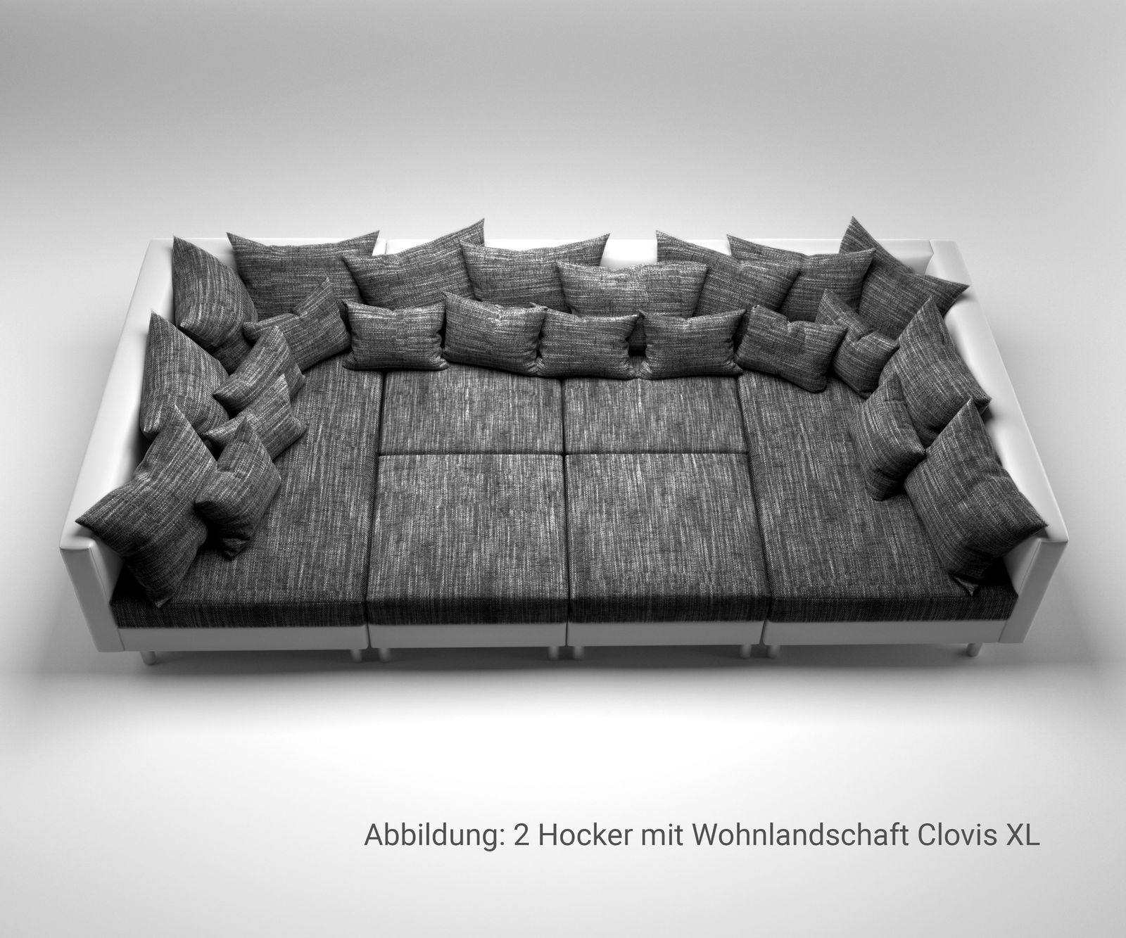 Hoker Clovis 98x83cm tkanina strukturalna biało-czarna 11
