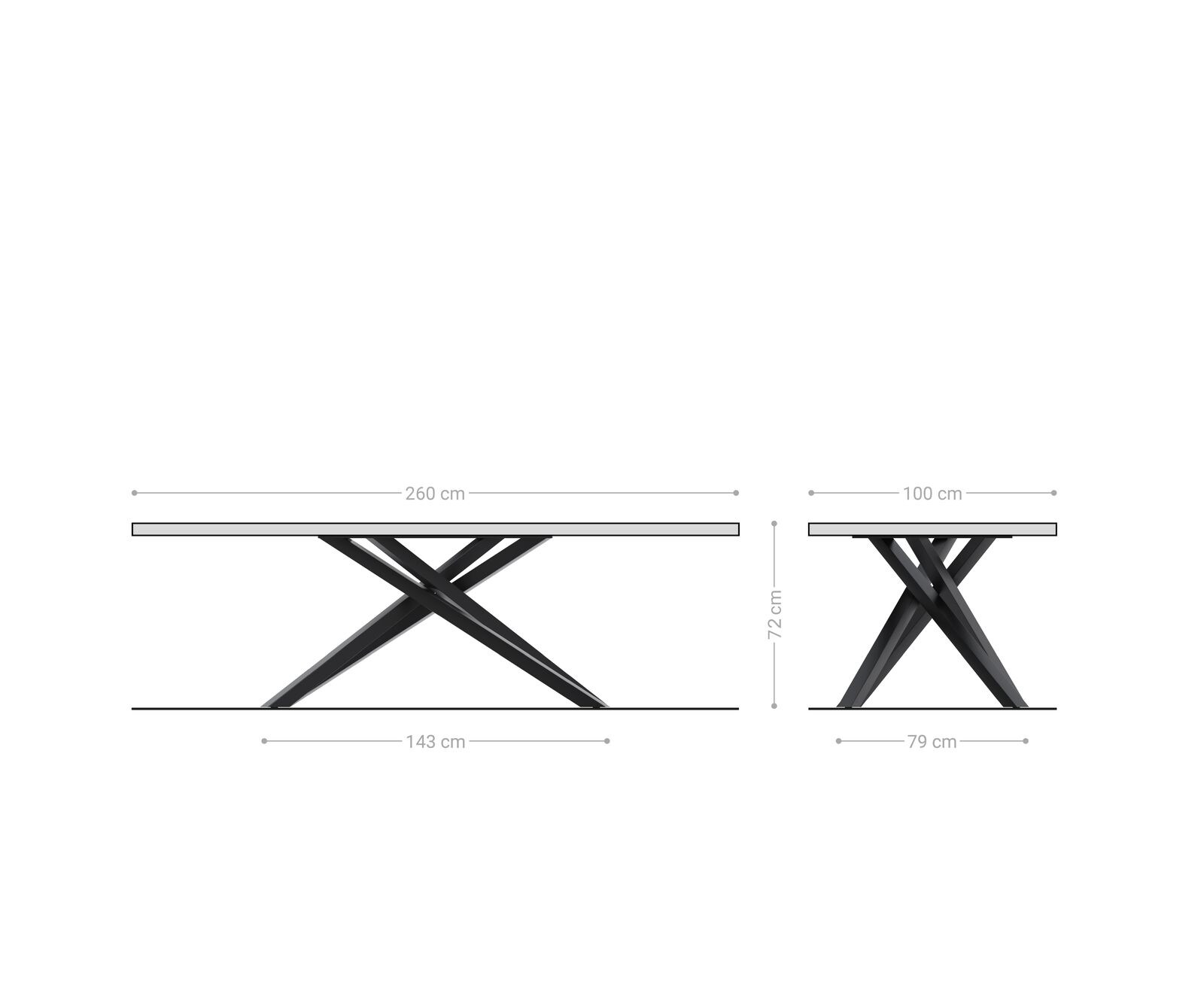 Stół do jadalni Edge 260x100x2,5-3 dąb naturalny rama Cross stal nierdzewna live-edge 9