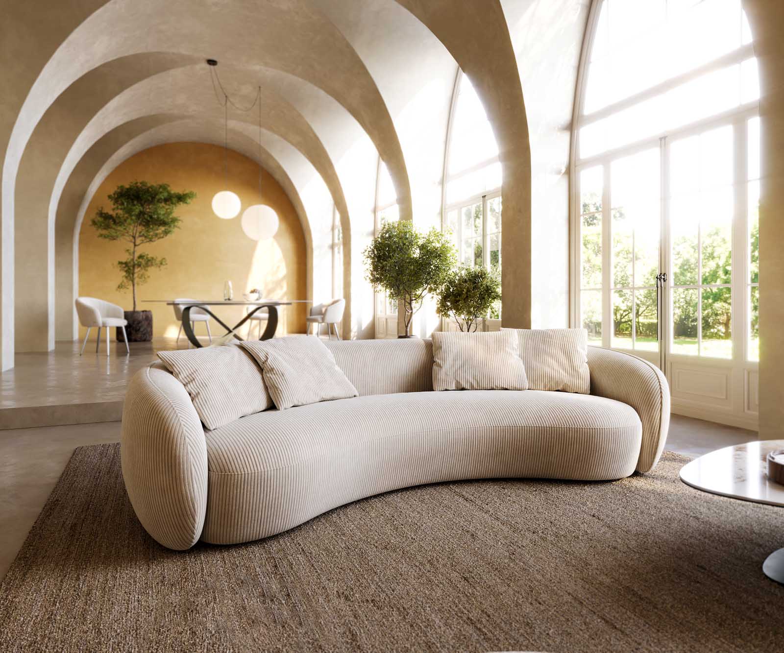 Sofa 3-osobowa Larna 260x120 cm bouclé kremowo-biały 2