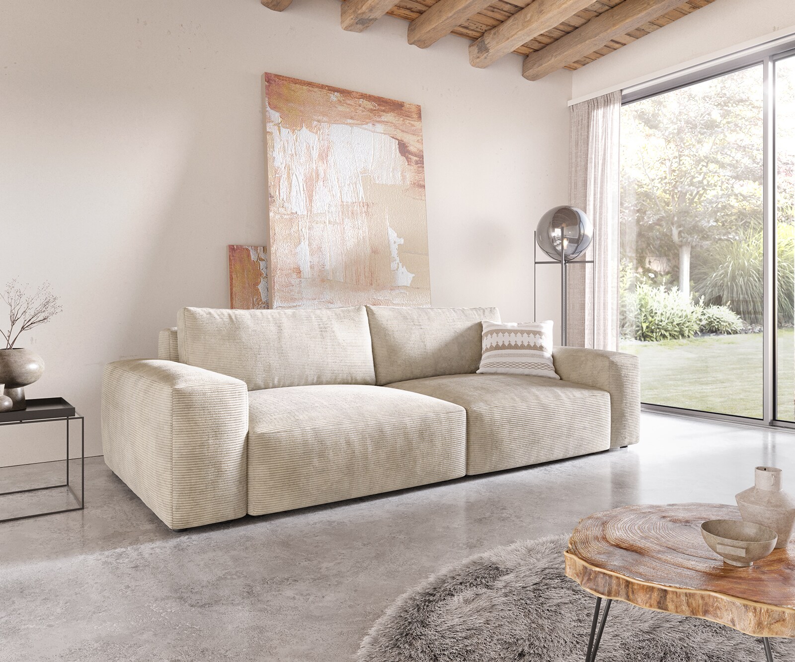 Sofa Lanzo XL 270x130cm sztruks beżowy