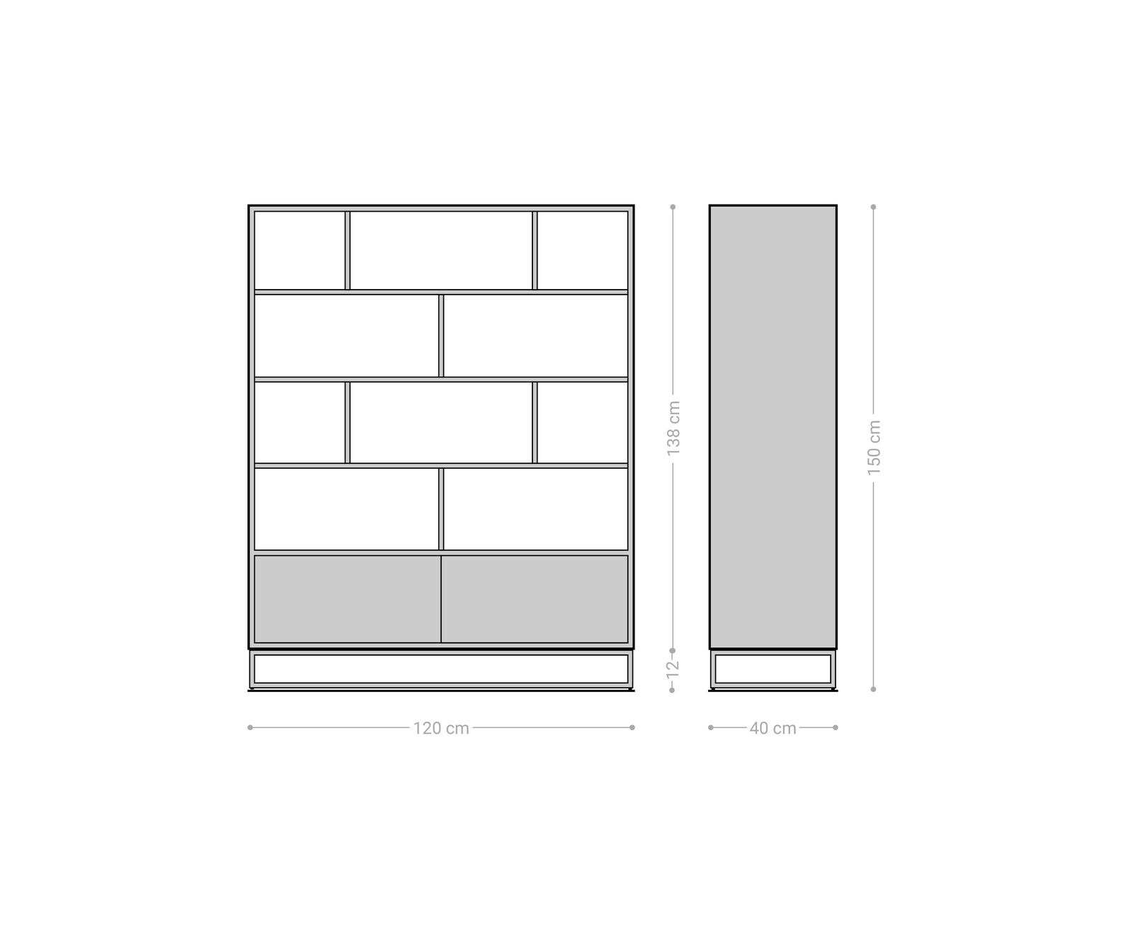 Kredens Famke 120 cm mango drewno tekowe 10 przegród 2 drzwi 8