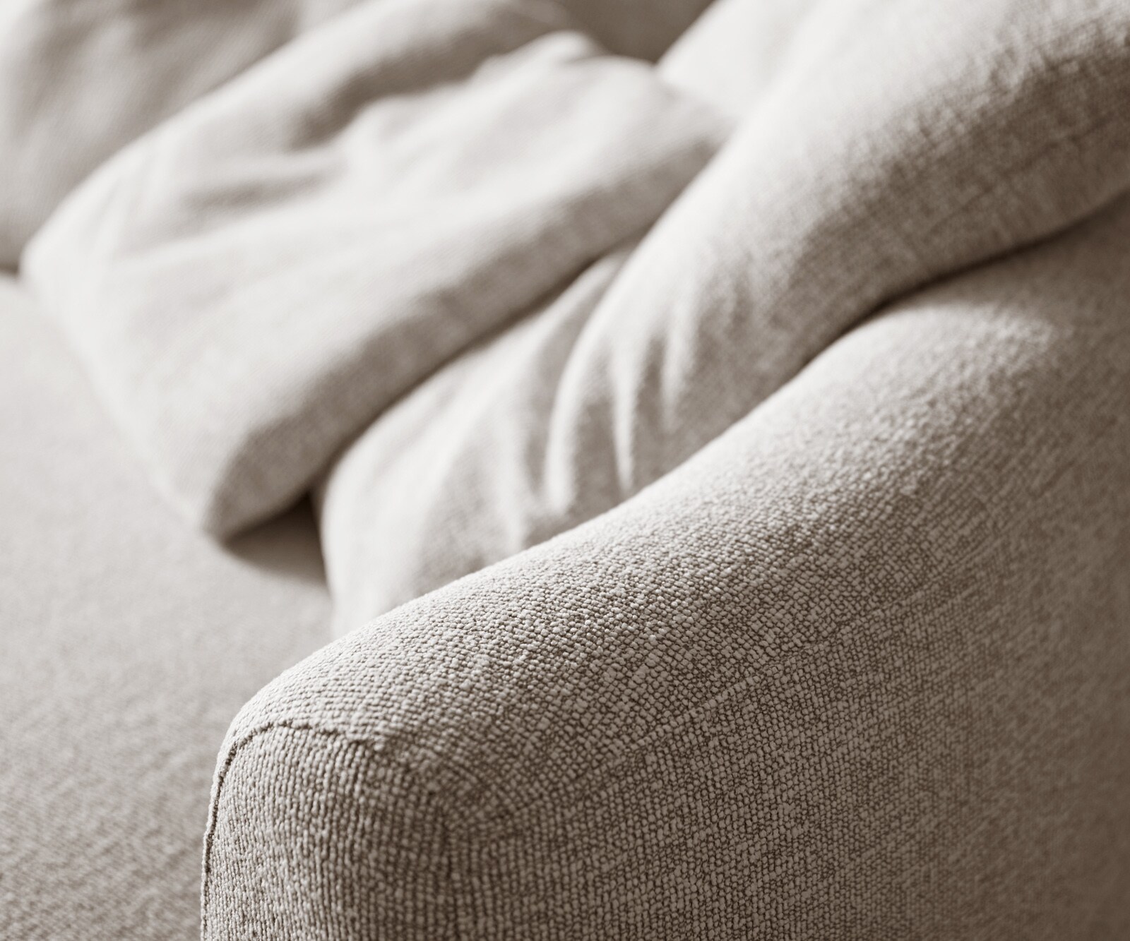 Duża Sofa Edina 330x170 cm miękka tkanina płócienna beżowa 6