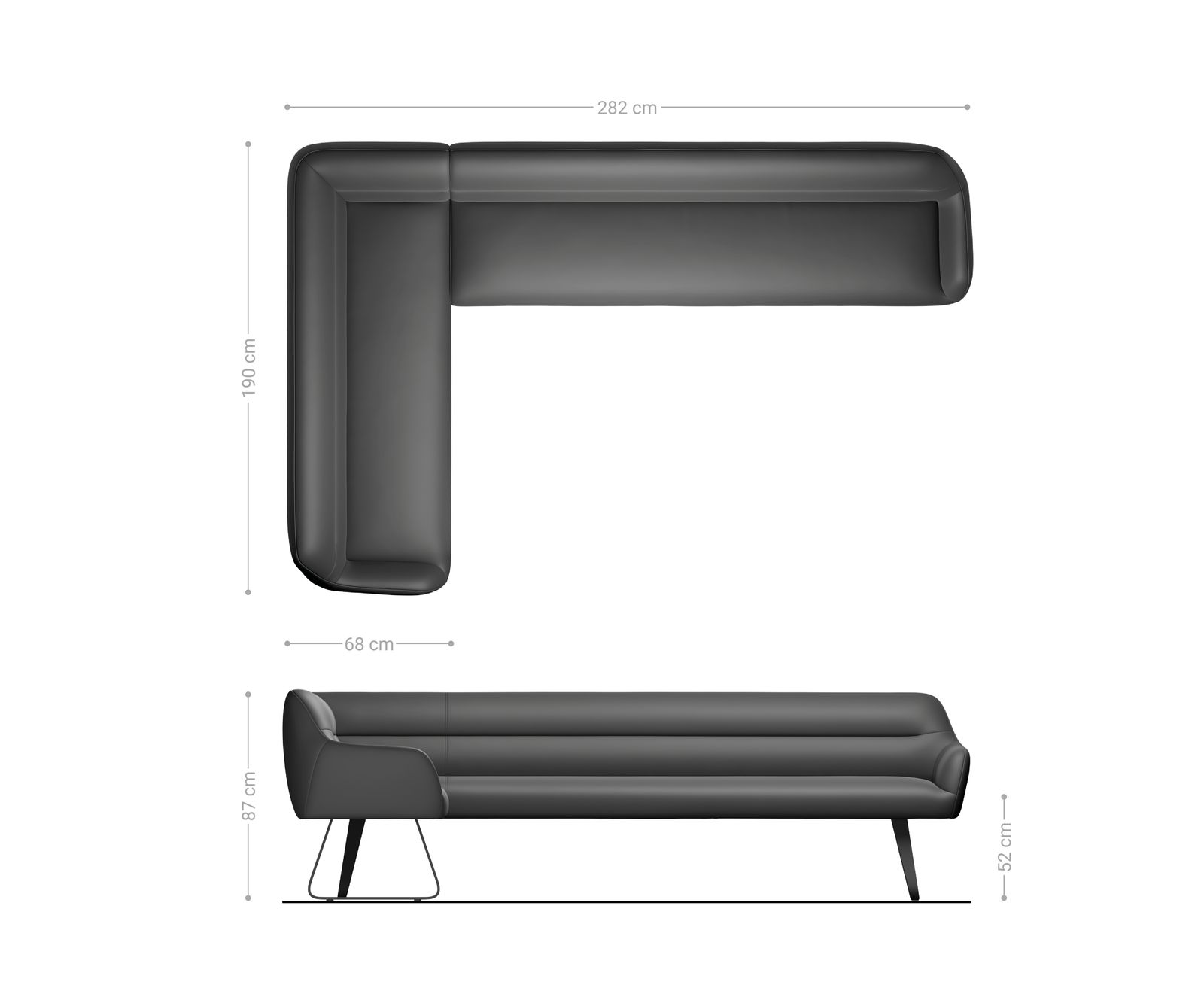 Ławka do jadalni Taya-Flex 285x190 cm bouclé kremowo-biały podstawa płozowa płaska w kolorze tytanu sprężyny kieszeniowe prawa 8