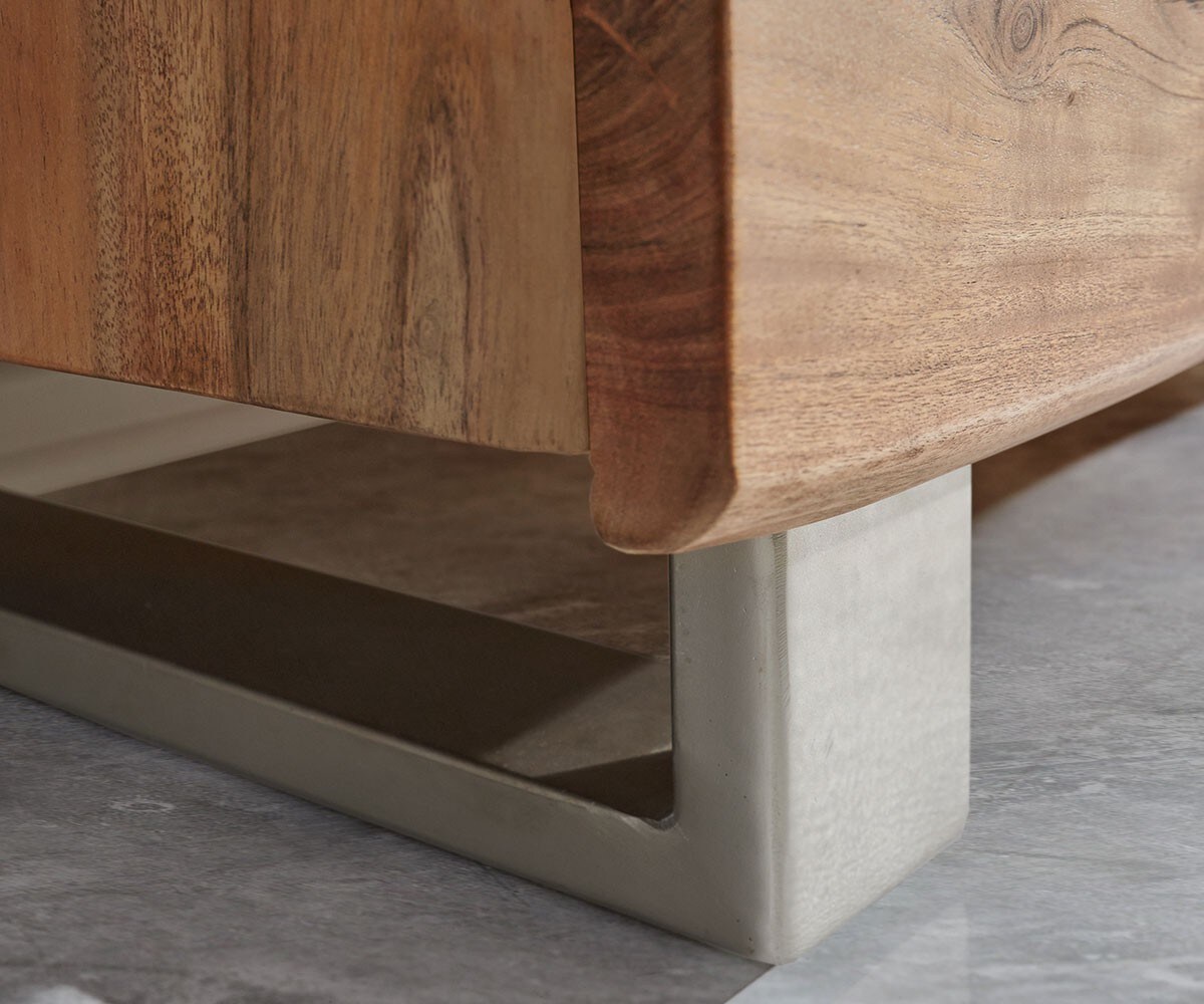 Komoda Live-Edge 147 cm akacja naturalna 3 drzwi 3 szuflady 8