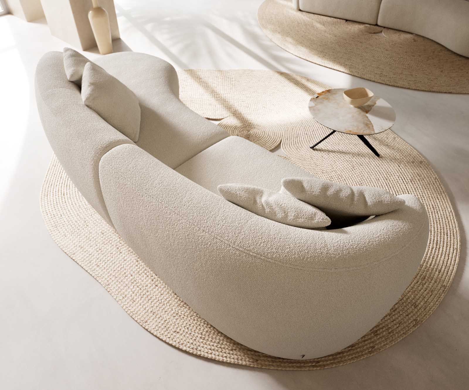 Sofa Mairi 330x160cm bouclé kremowo-biały 6